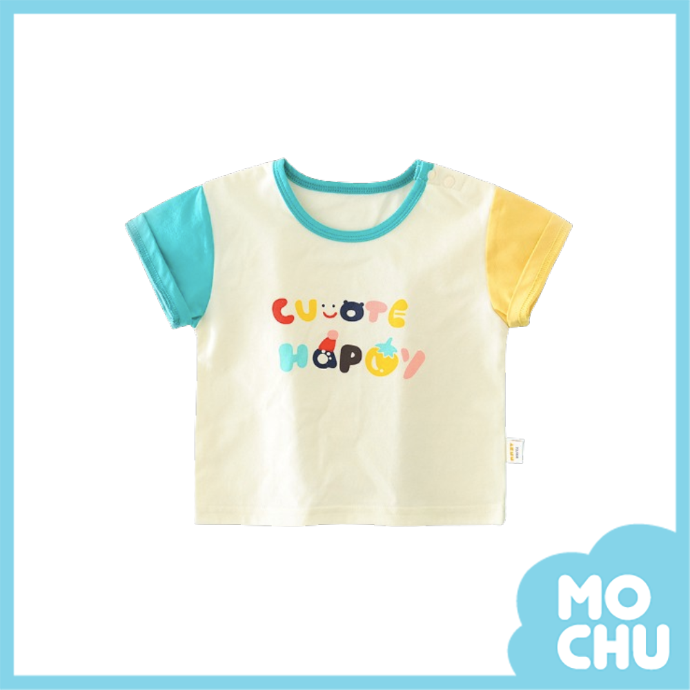 彩色卡通字母短袖上衣