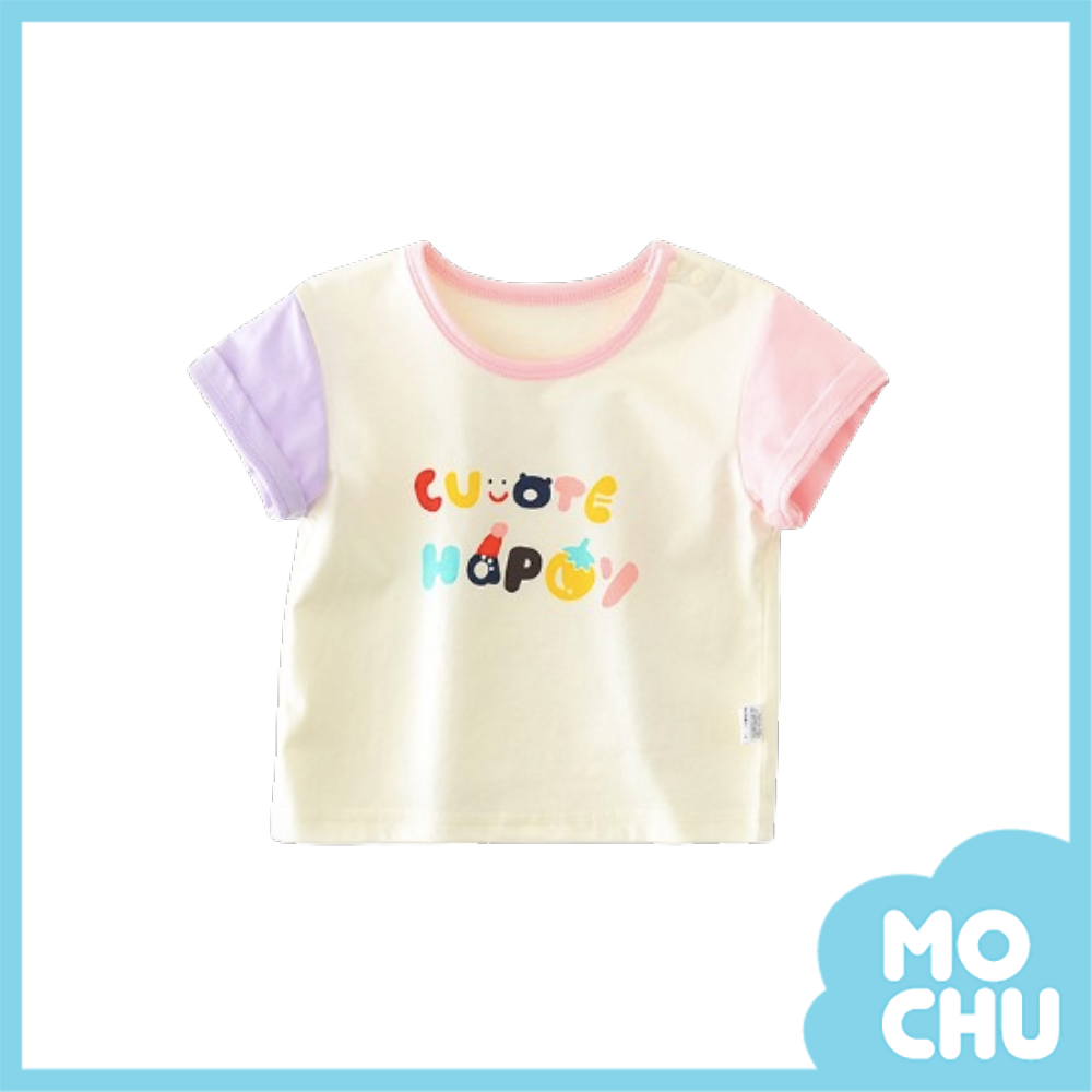 彩色卡通字母短袖上衣