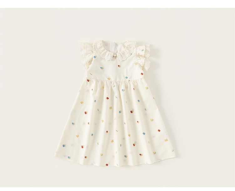 花邊領刺繡花洋裝