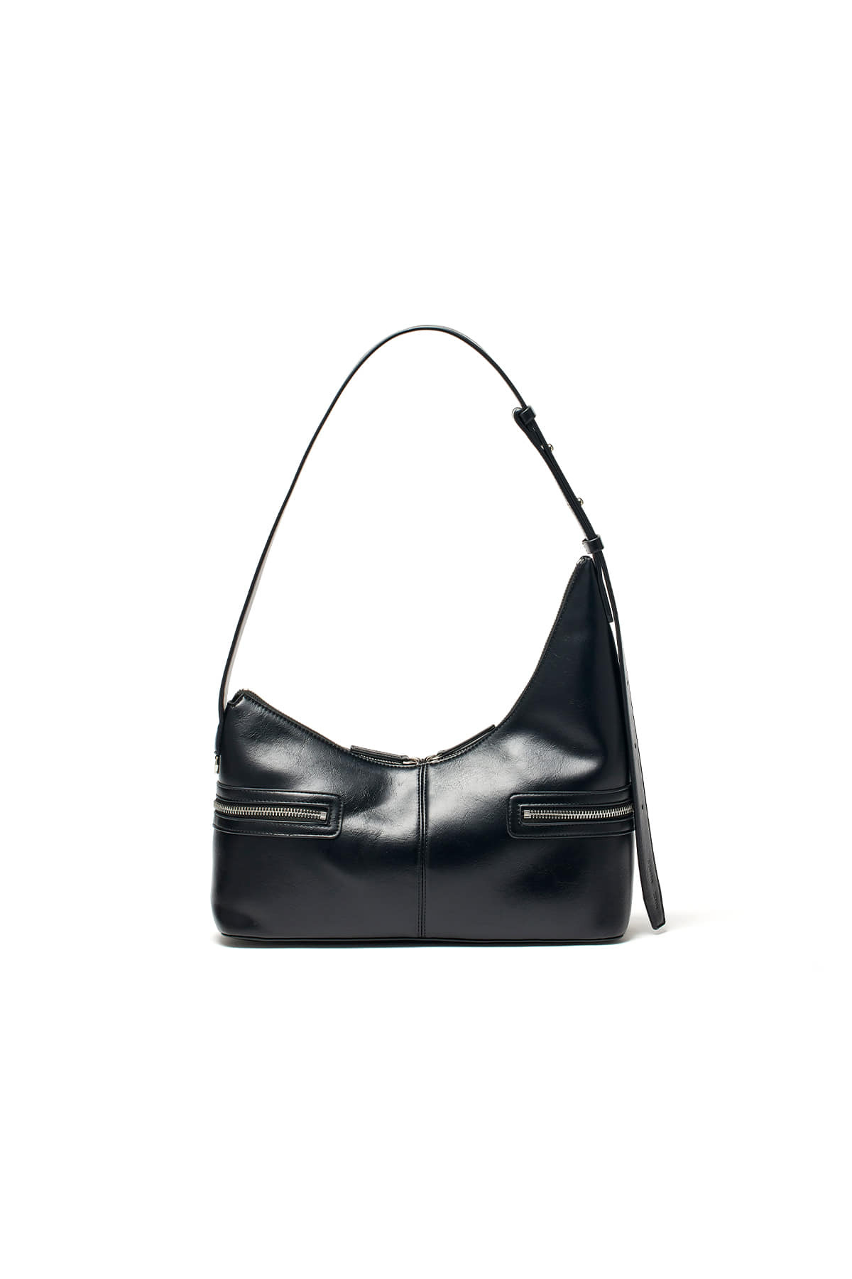 PRE ORDER) MATIN KIM ASYMMETRICAL ZIPPER BAG IN CHARCO