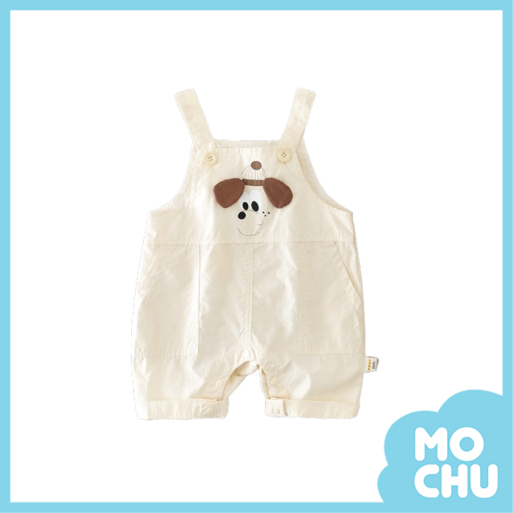 可愛斜眼看動物吊帶短褲(二色)