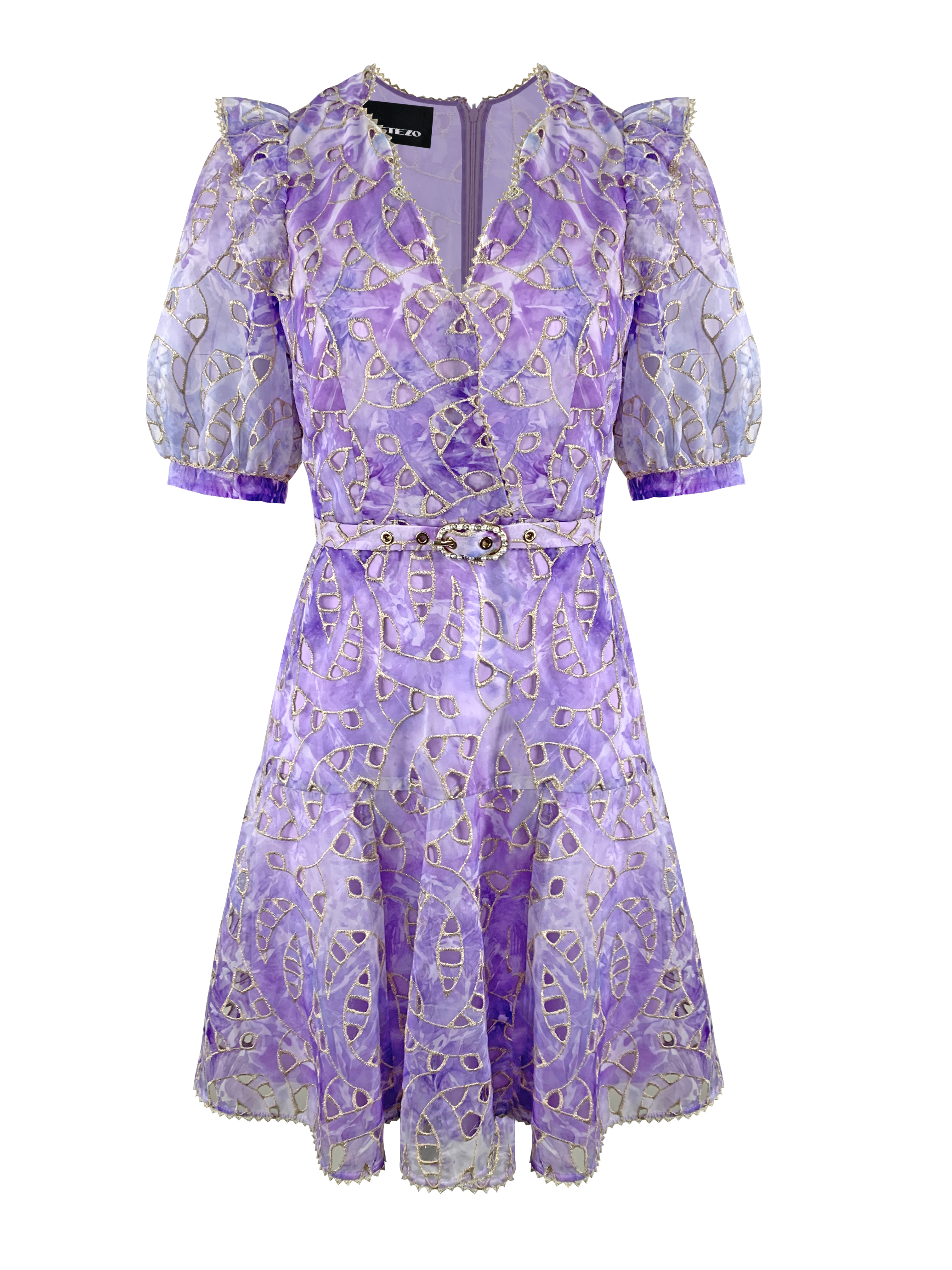 BB1EA105E1 熱帶風情特殊噴染金蔥邊短洋 (附布腰帶 / 官網限定)