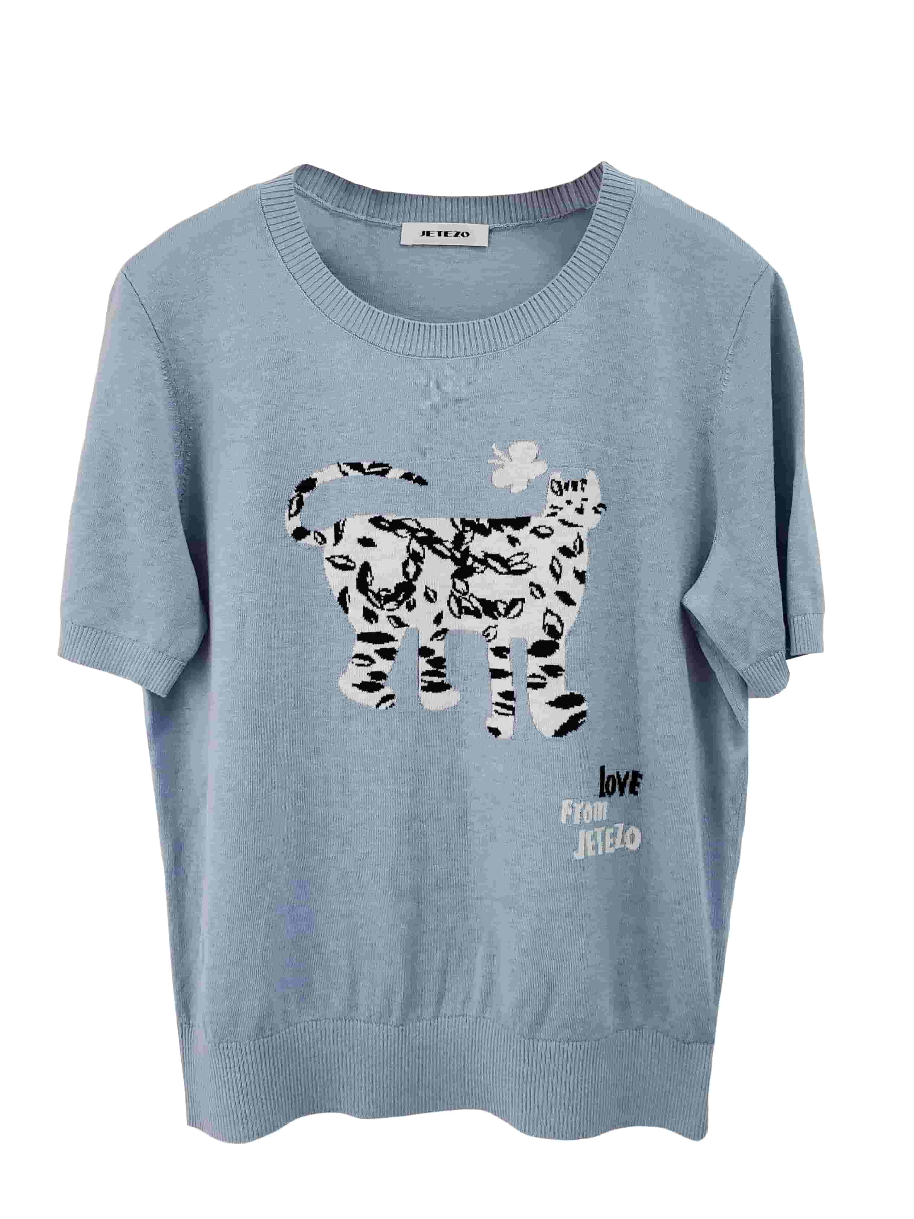 BC1EC226A1 天空之城童趣貓緹花上衣 (2色)