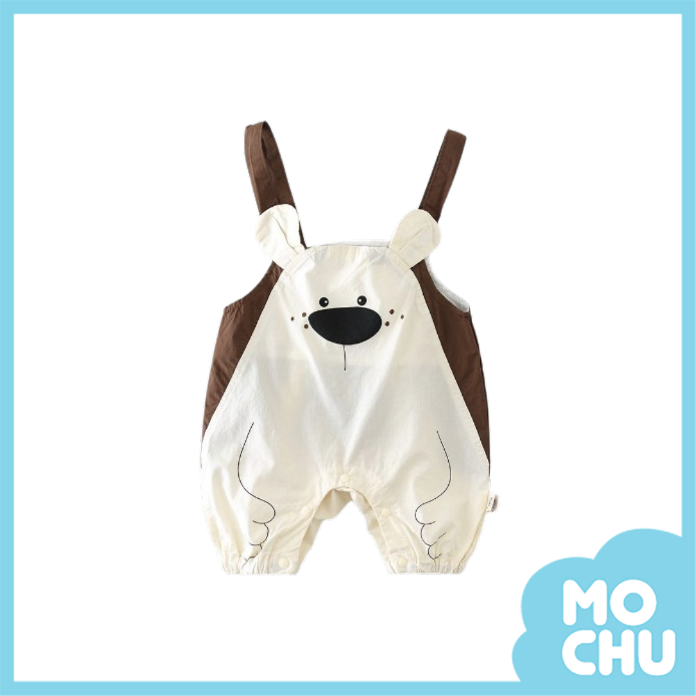 大白熊拼接吊帶褲