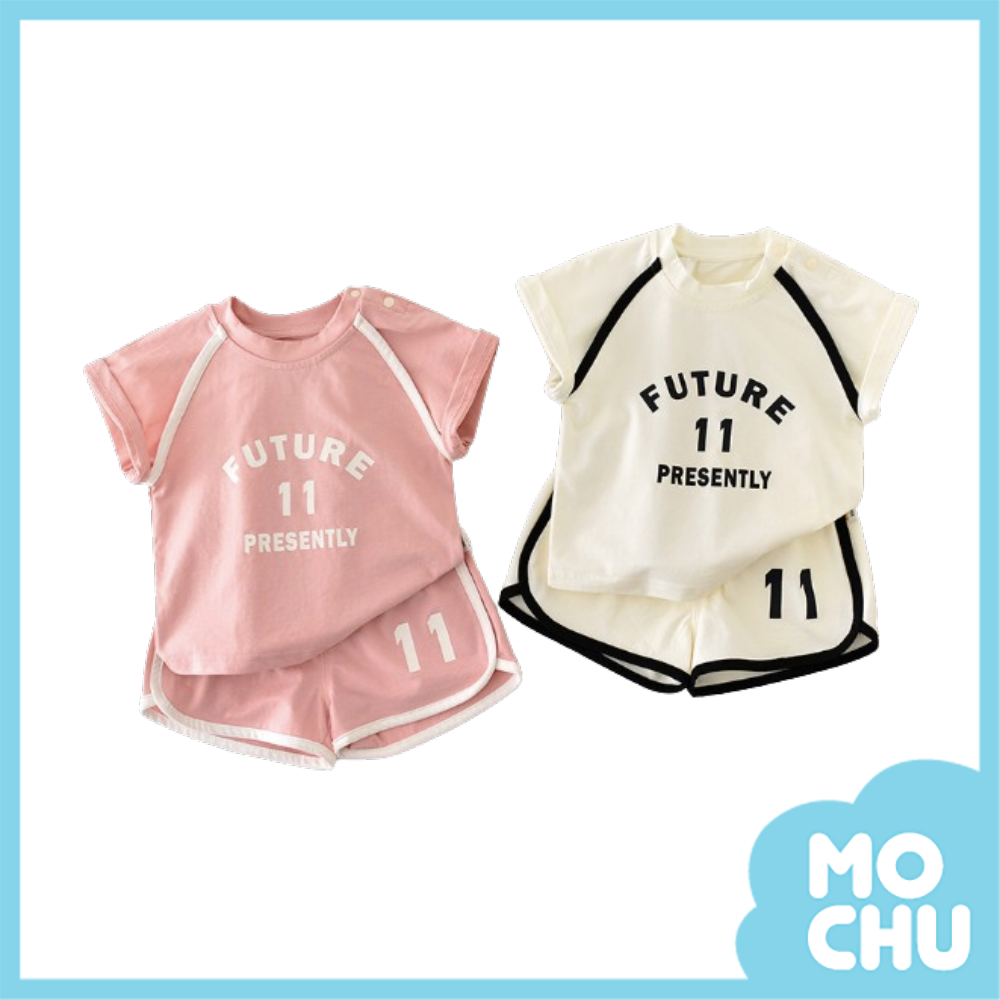 數字11短袖運動套裝(二色)