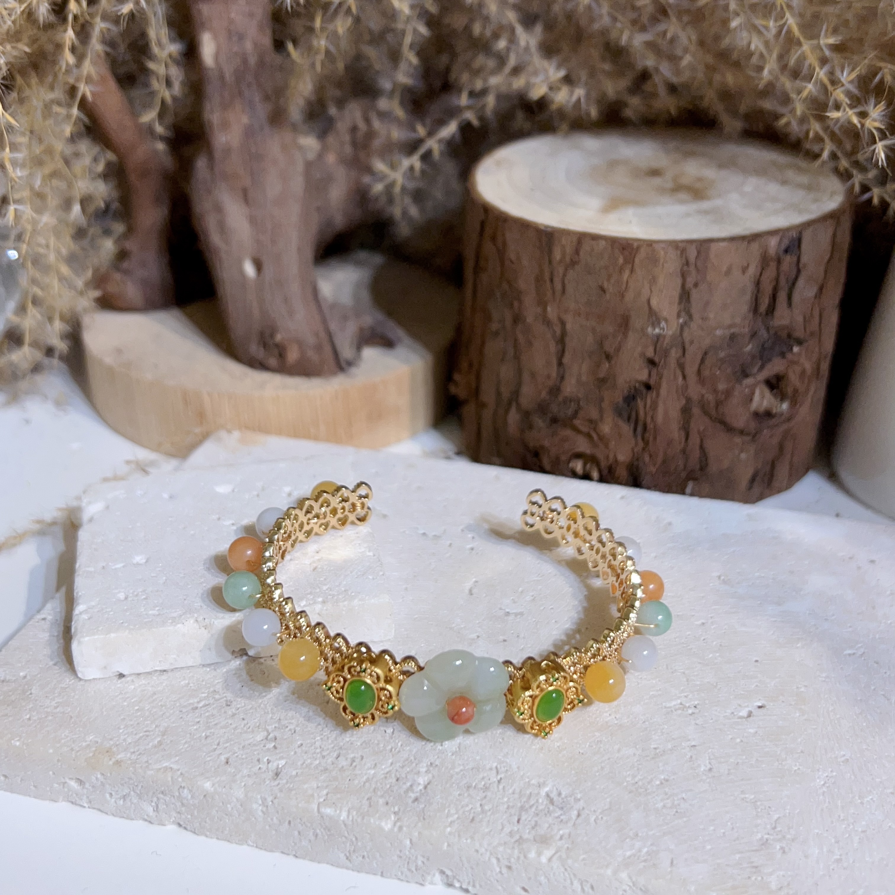 多寶翡翠花花手鐲