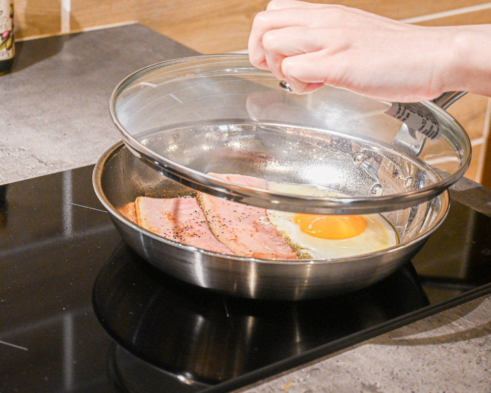 《Mt.Fuji》日本製三層複合不鏽鋼平底鍋專用鍋蓋 22cm