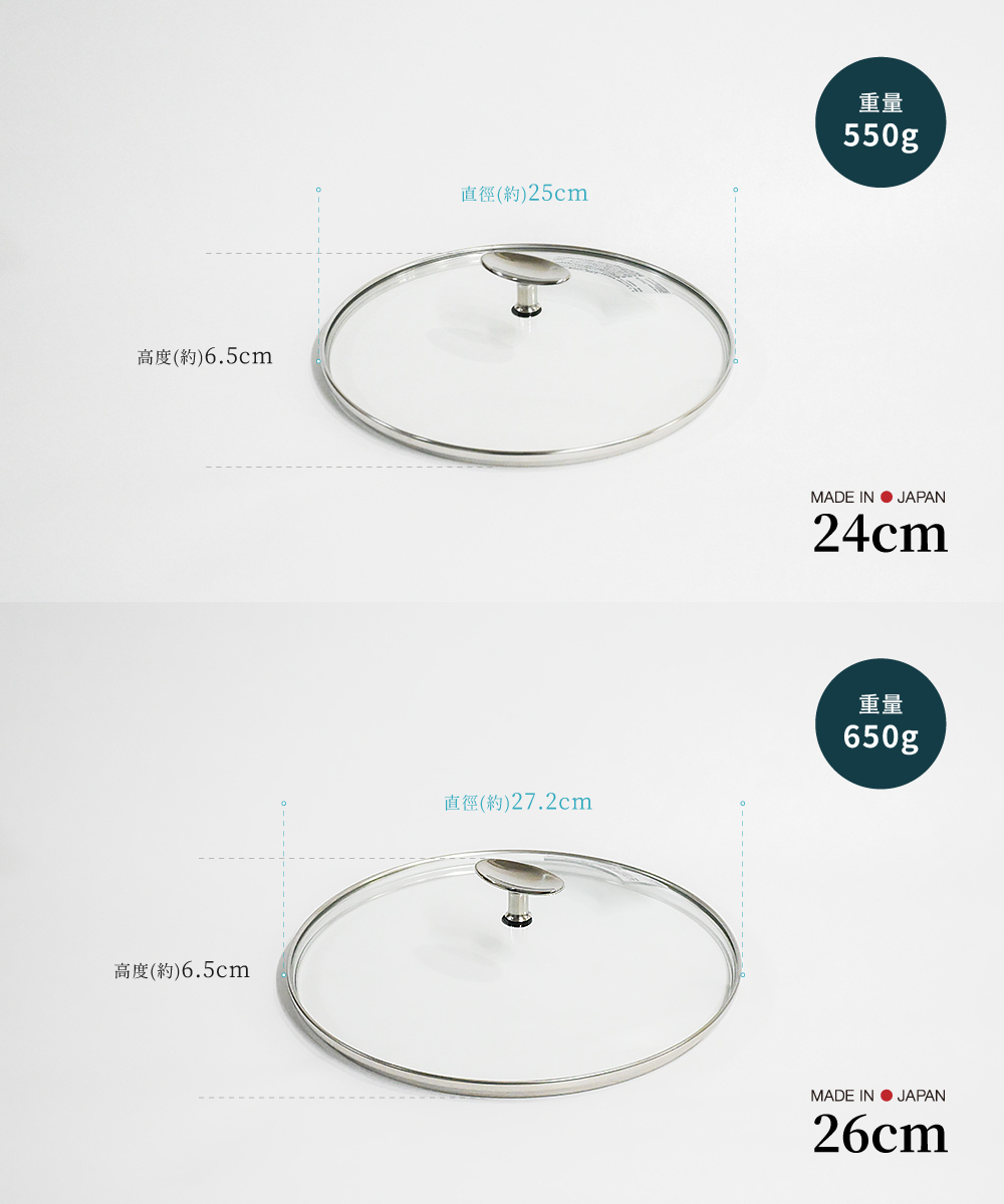 《Mt.Fuji》日本製三層複合不鏽鋼平底鍋專用鍋蓋 22cm