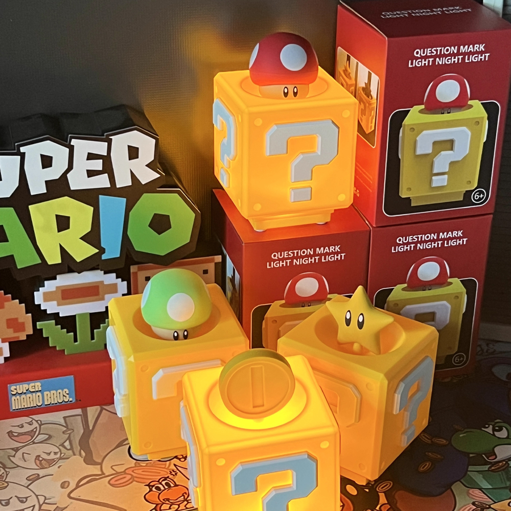 超級瑪莉歐 Super Mario  任天堂 nintendo 問號燈 蘑菇燈 奇諾比奧 金幣 無敵星星 有音效 拍拍燈