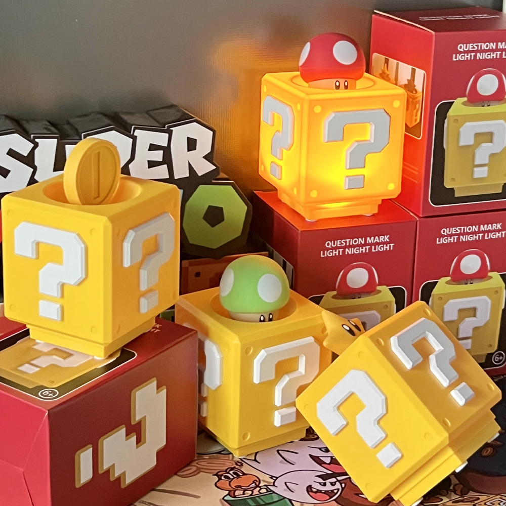 超級瑪莉歐 Super Mario  任天堂 nintendo 問號燈 蘑菇燈 奇諾比奧 金幣 無敵星星 有音效 拍拍燈