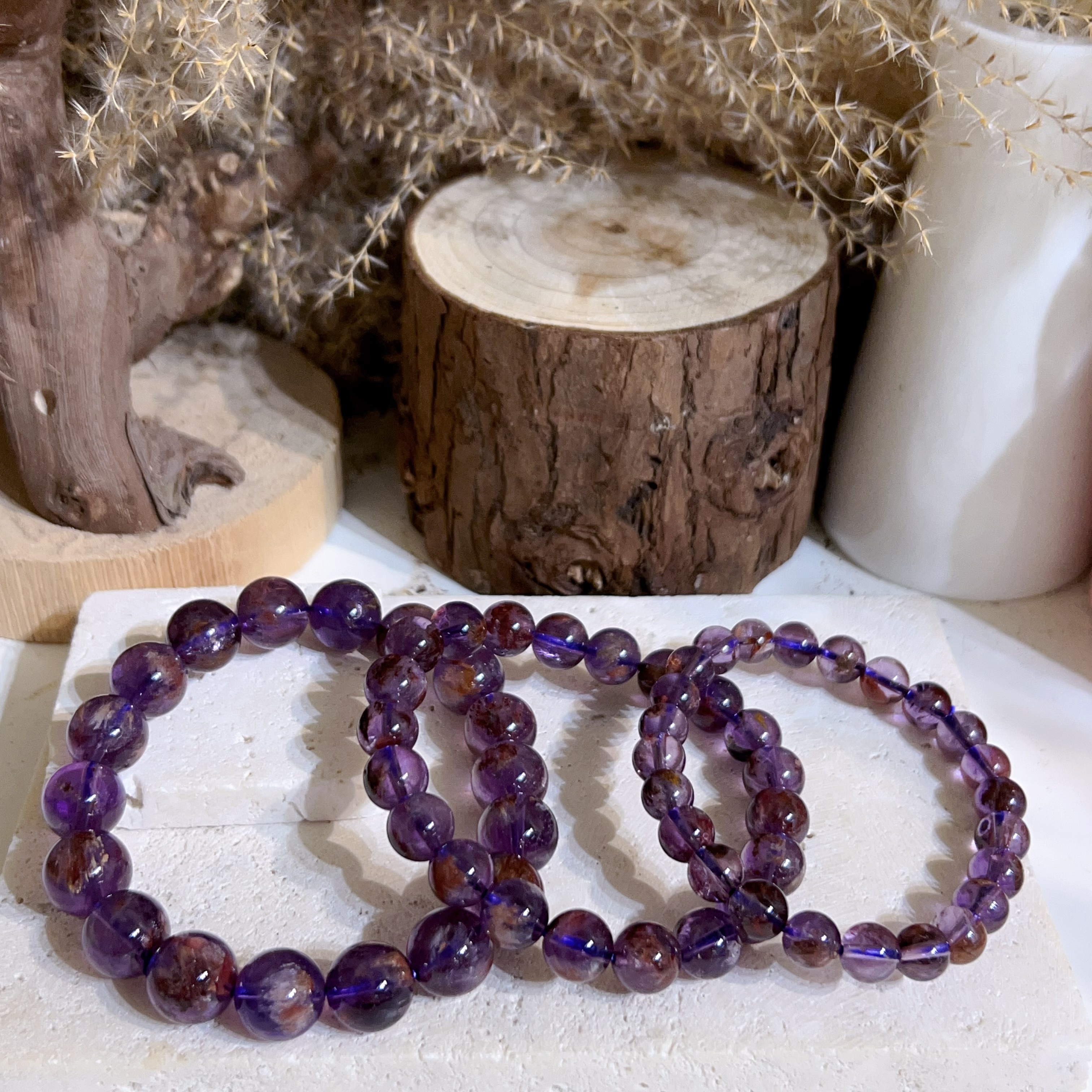 F923 濃色透體紫幽靈手串