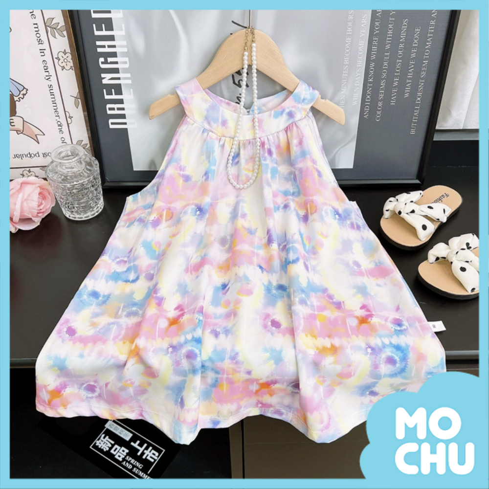 削肩小洋裝-繽紛光彩