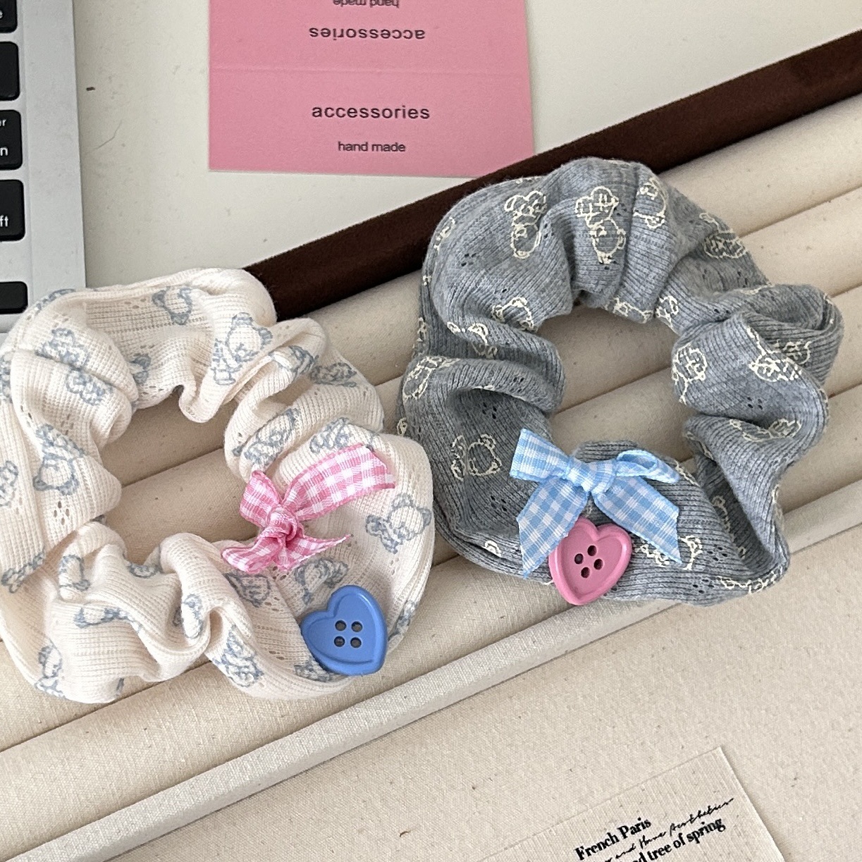 [3 FOR RM10] Cozy Bear! Cute Knitted Teddy Scrunchies