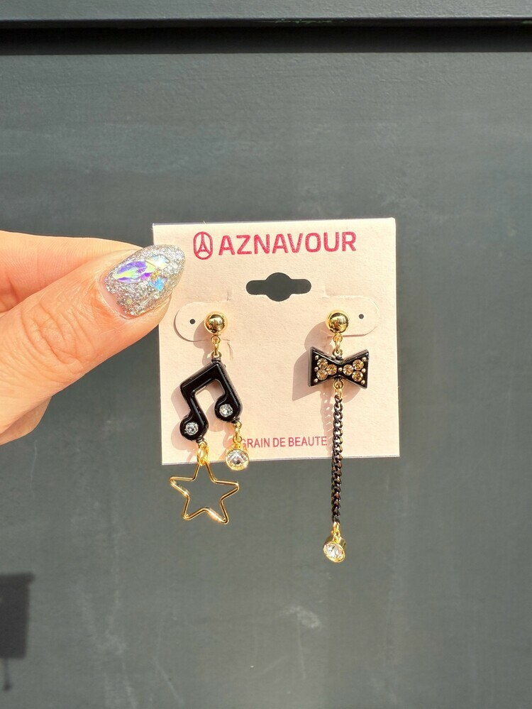 『GD』簍空星星音符垂墜耳環