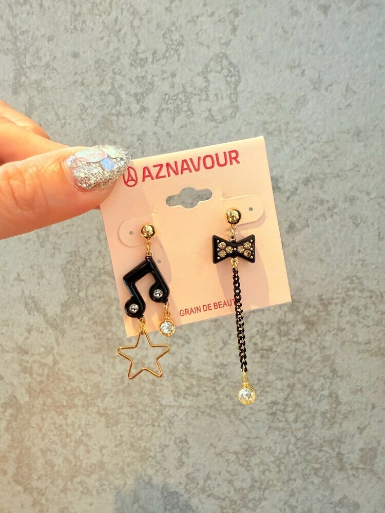 『GD』簍空星星音符垂墜耳環