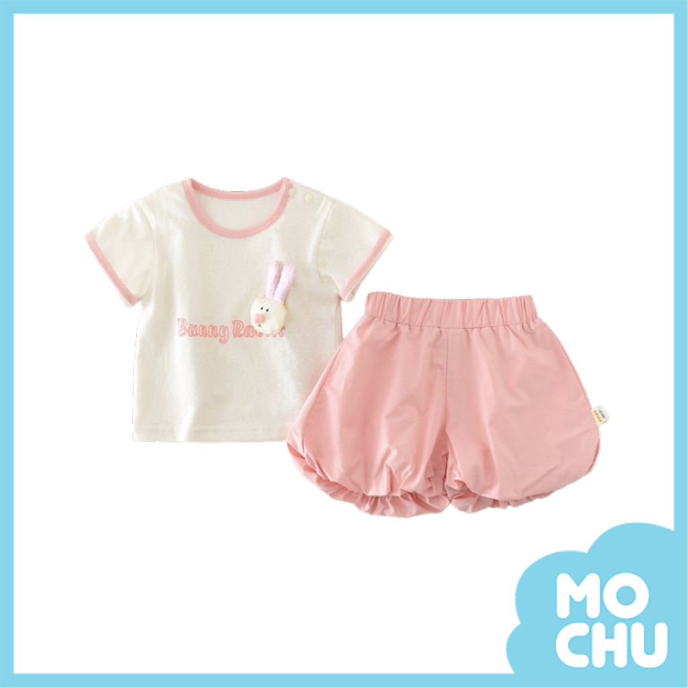 小兔寶短袖花苞褲套裝