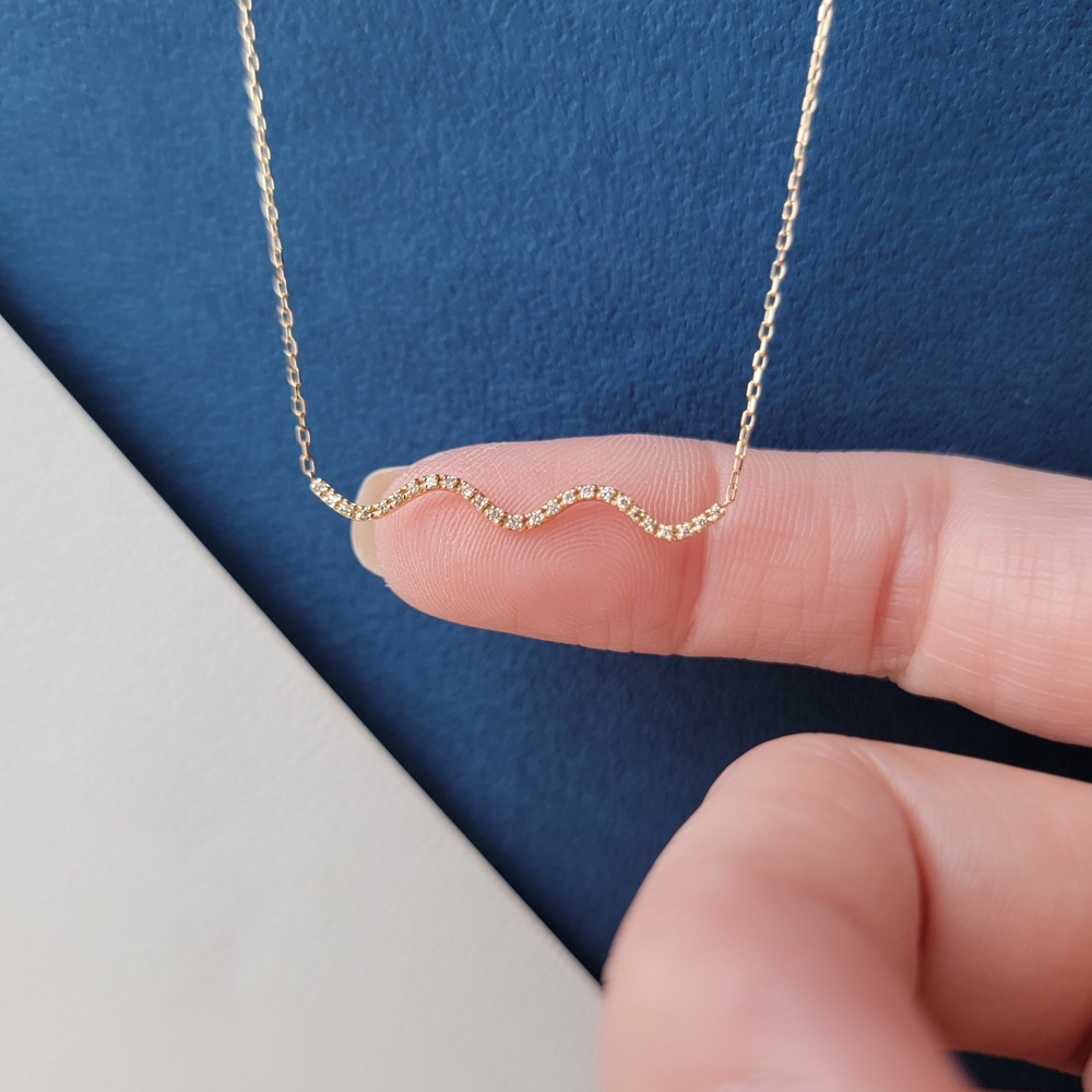 【me.luxe】K10大波浪鑽石8分鍊