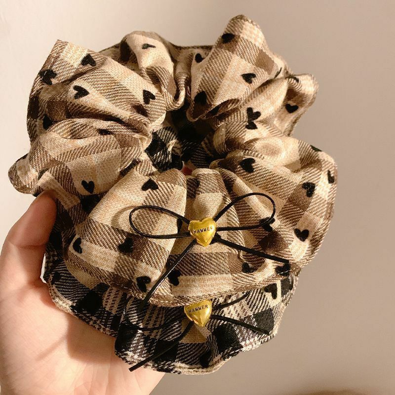 [3 FOR RM10] Autumn Melard Plaid Bow Scrunchie
