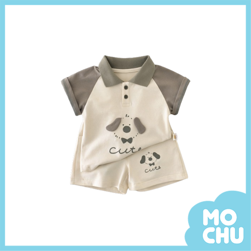領結小狗polo短袖套裝