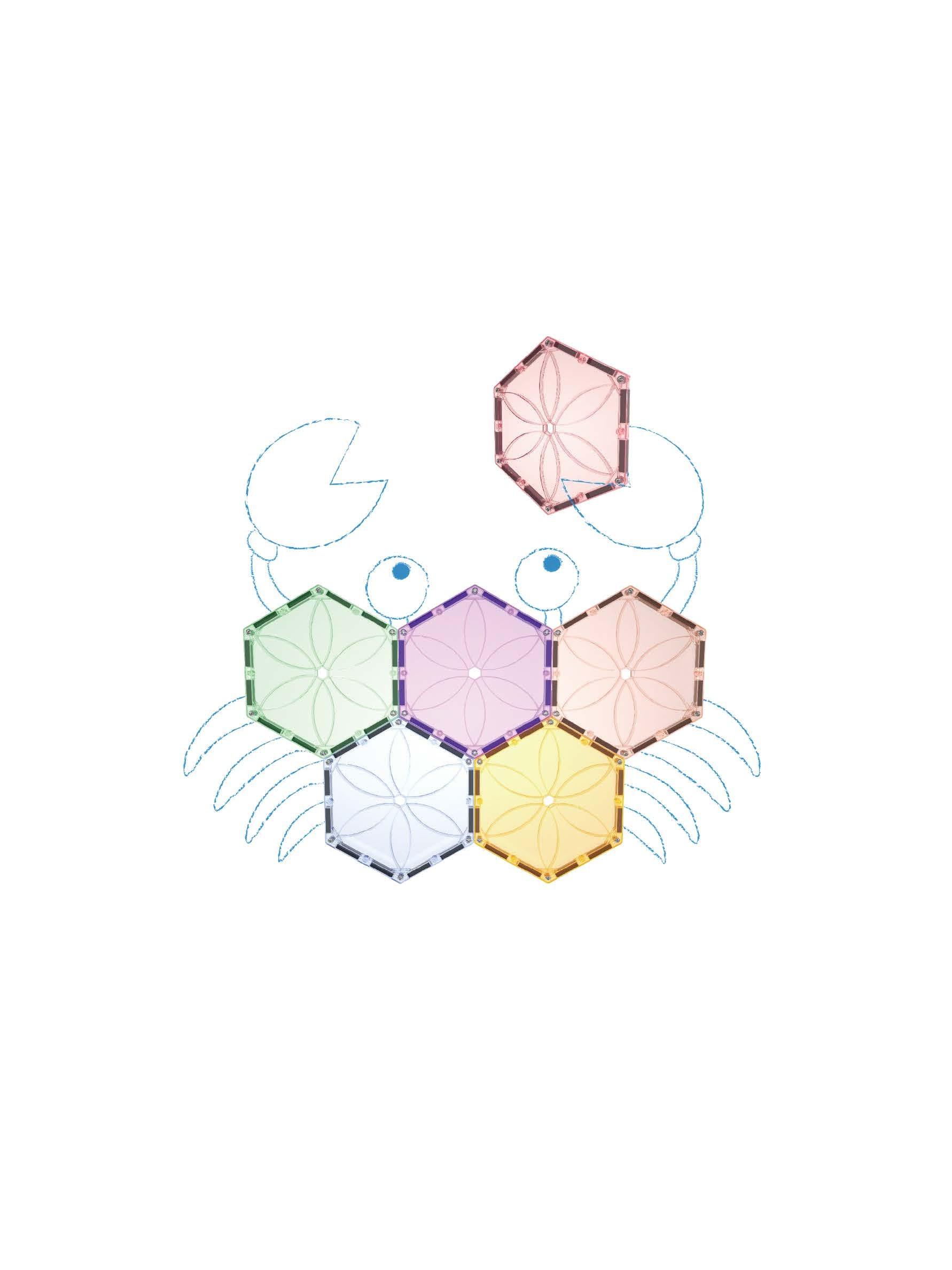 MAGBLOX® 美學磁力片 粉彩六角形 6 pcs