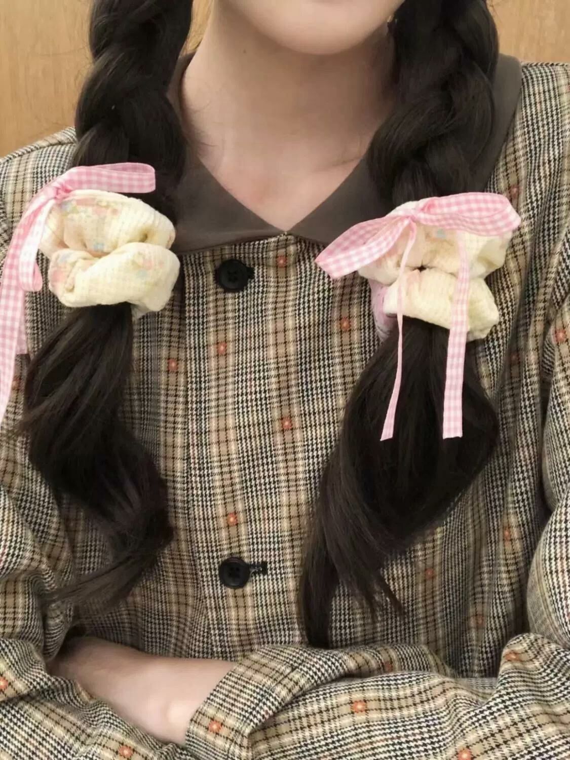 [3 FOR RM10] Korean Style Pink Bow Scrunchies