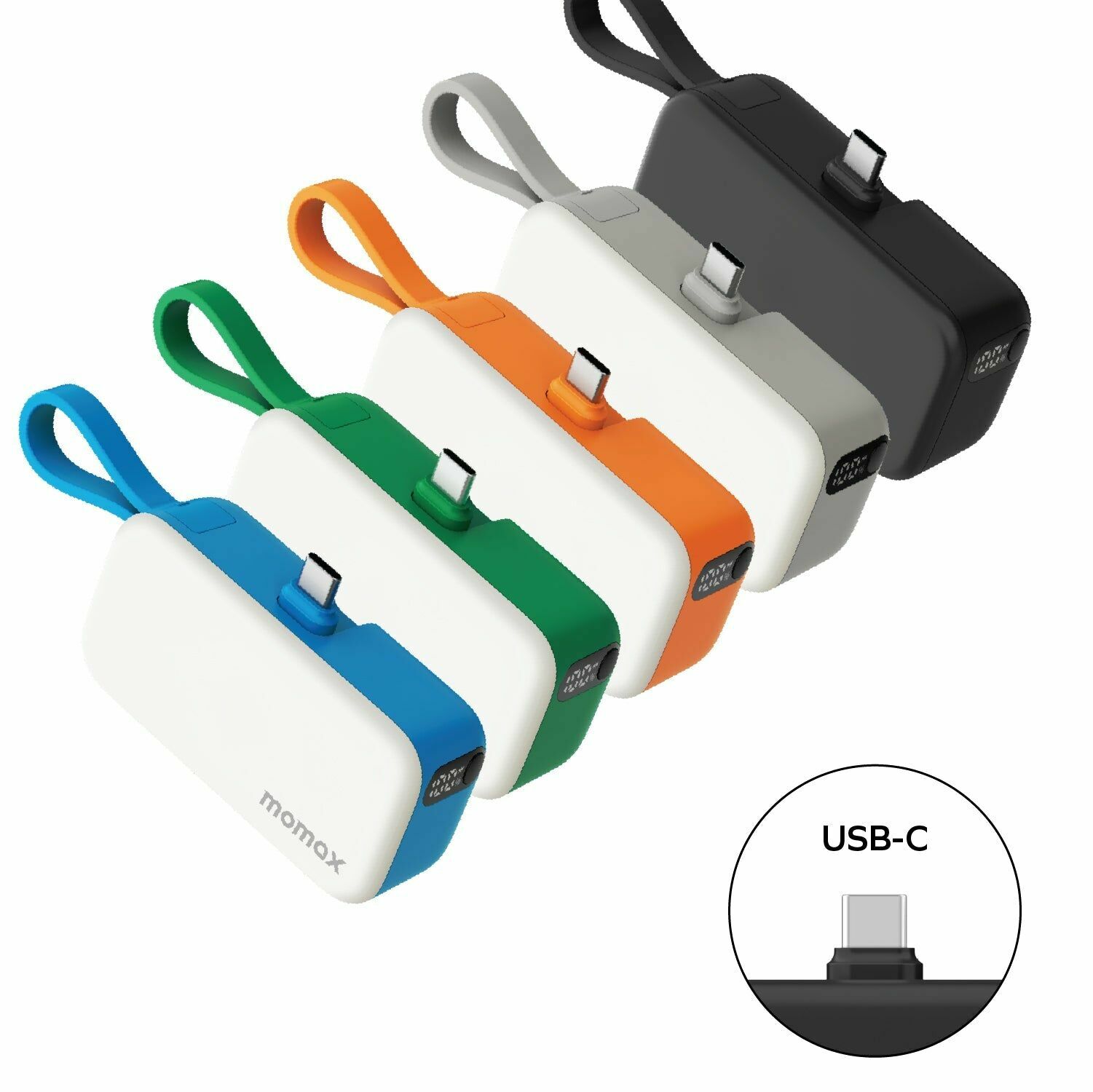 MOMAX 1-Power Mini 5000mAh 内置折叠 USB-C 流動充電池 [有3C版本]