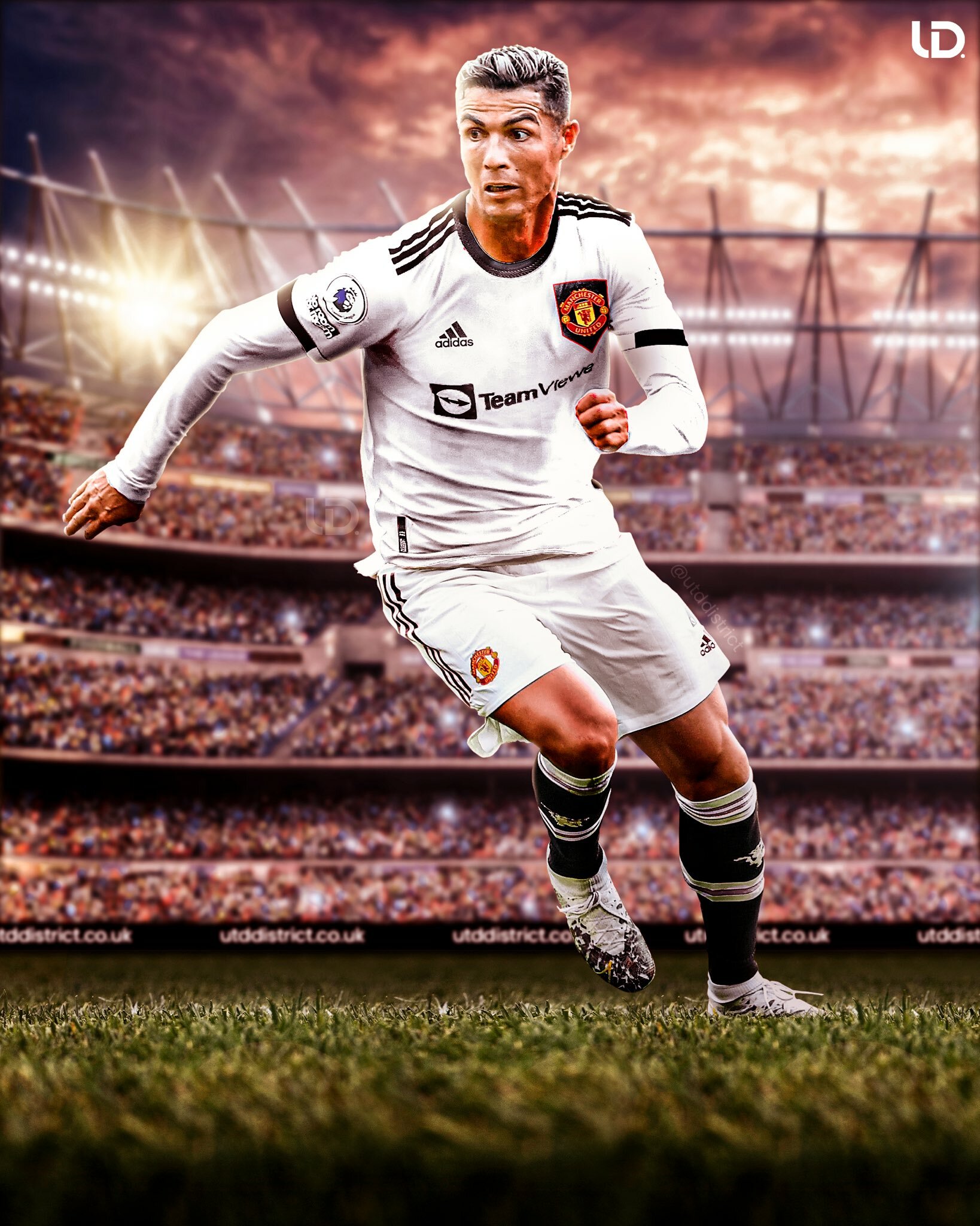 2022 Manchester United Authentic Away Shirt with 7 Ronaldo