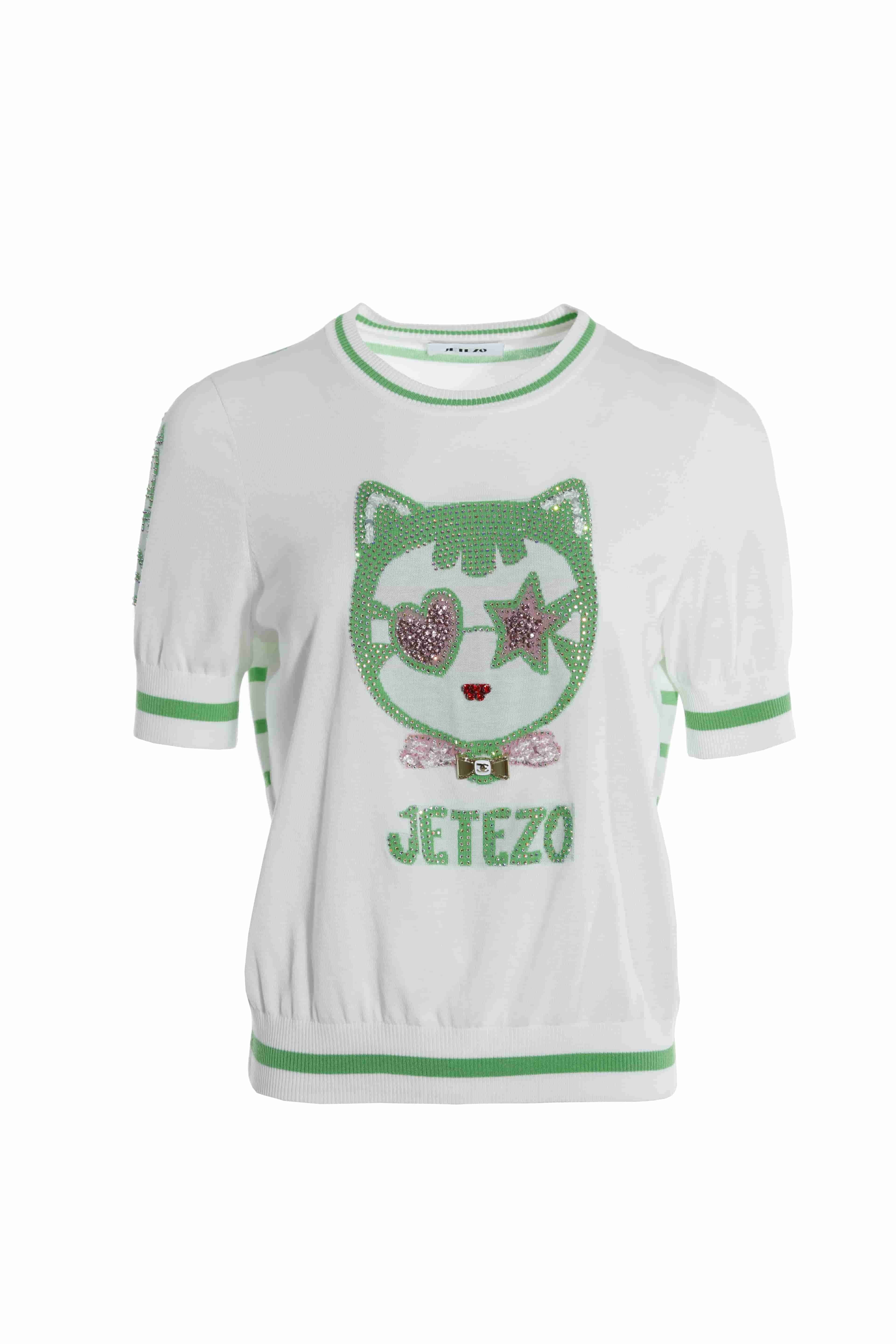 BC1EC255A1 沙灘派對童趣貓天絲上衣 (2色)