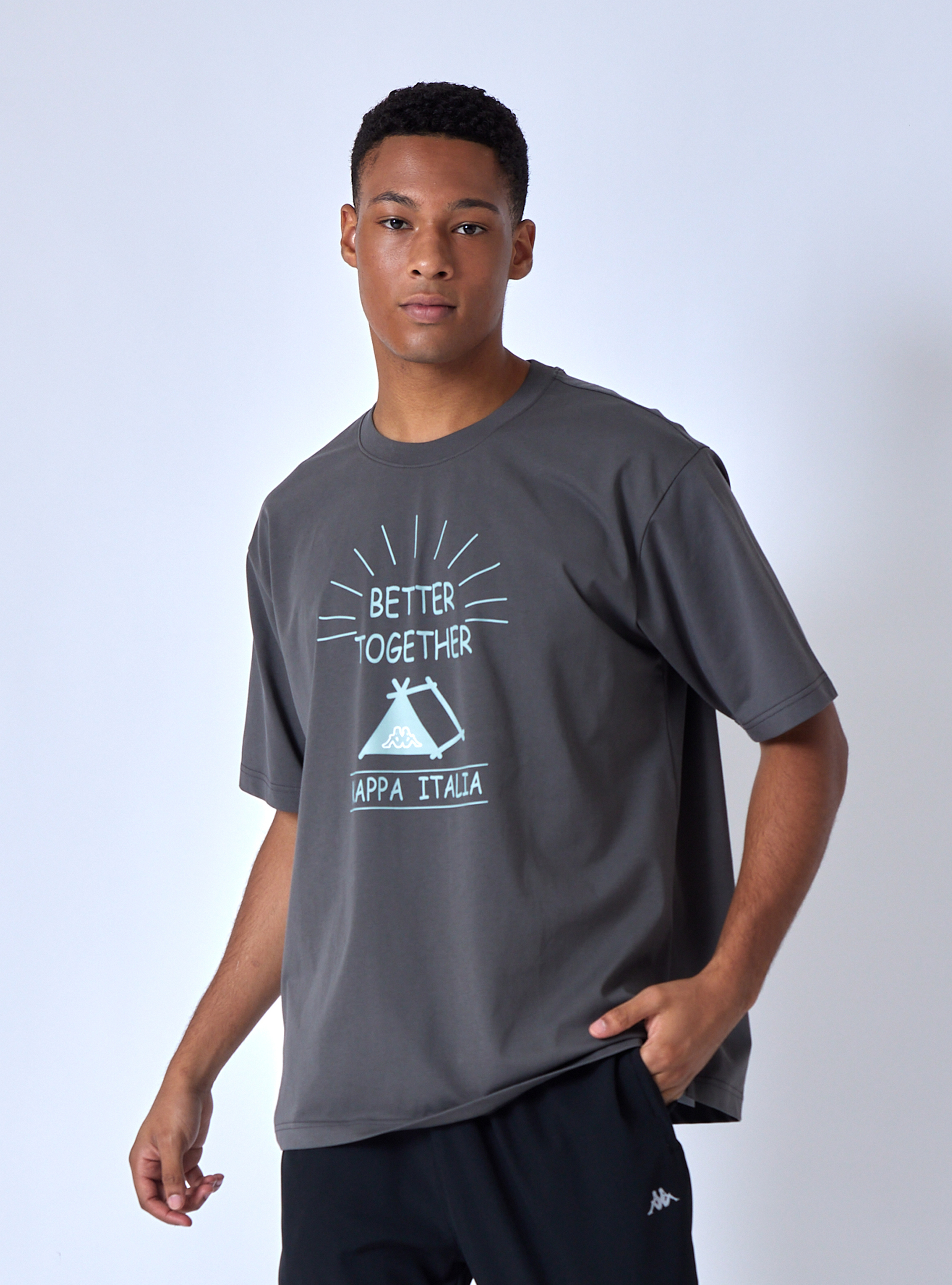 男女適穿 印花涼感寬鬆圓領T-Shirt