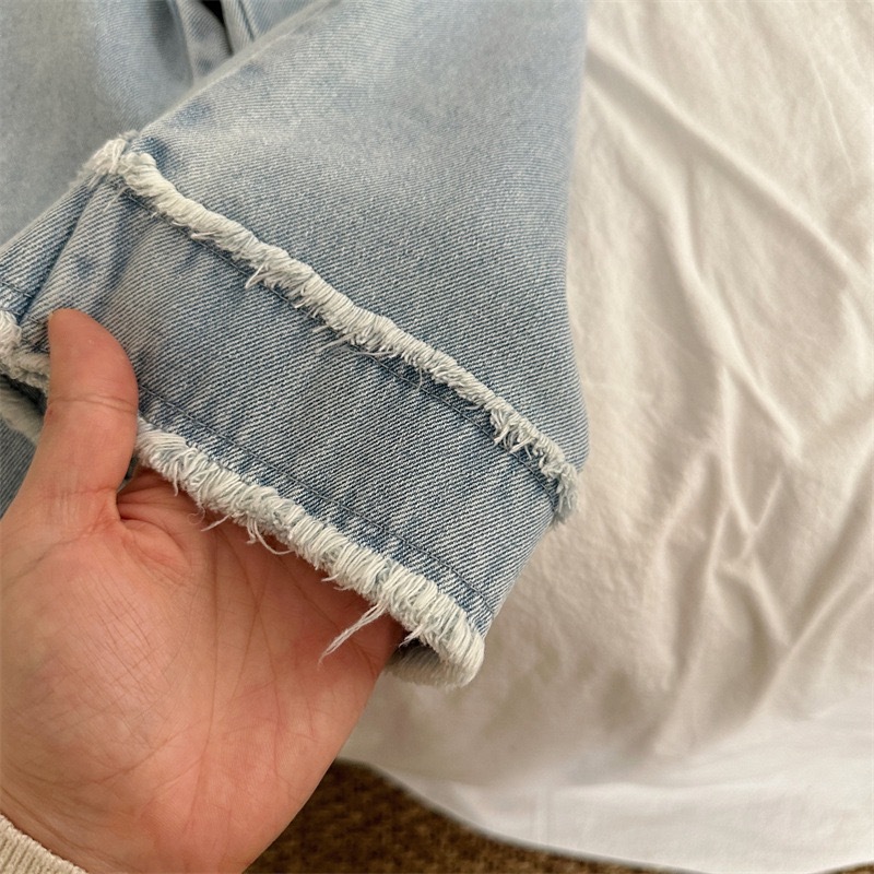 淺色花邊牛仔長褲  ꒱ ‧₊˚ 🫧