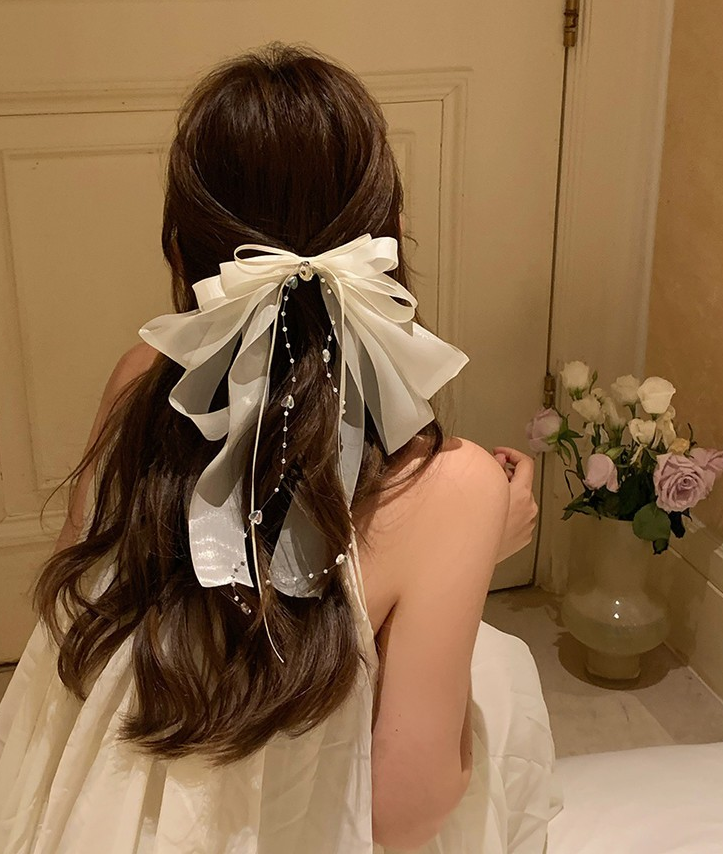 Elegant White Fairy Ribbon Bow