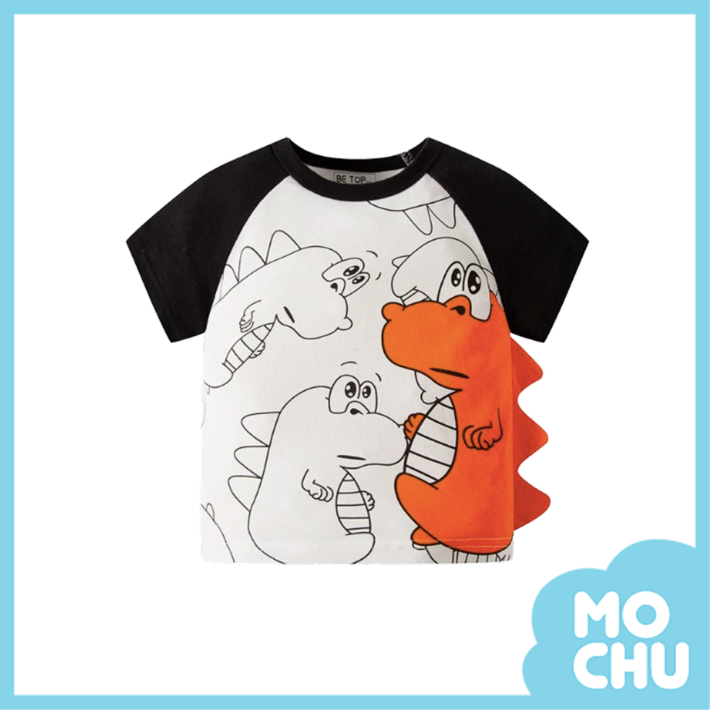 線條塗鴉鱷魚短袖上衣(二色)