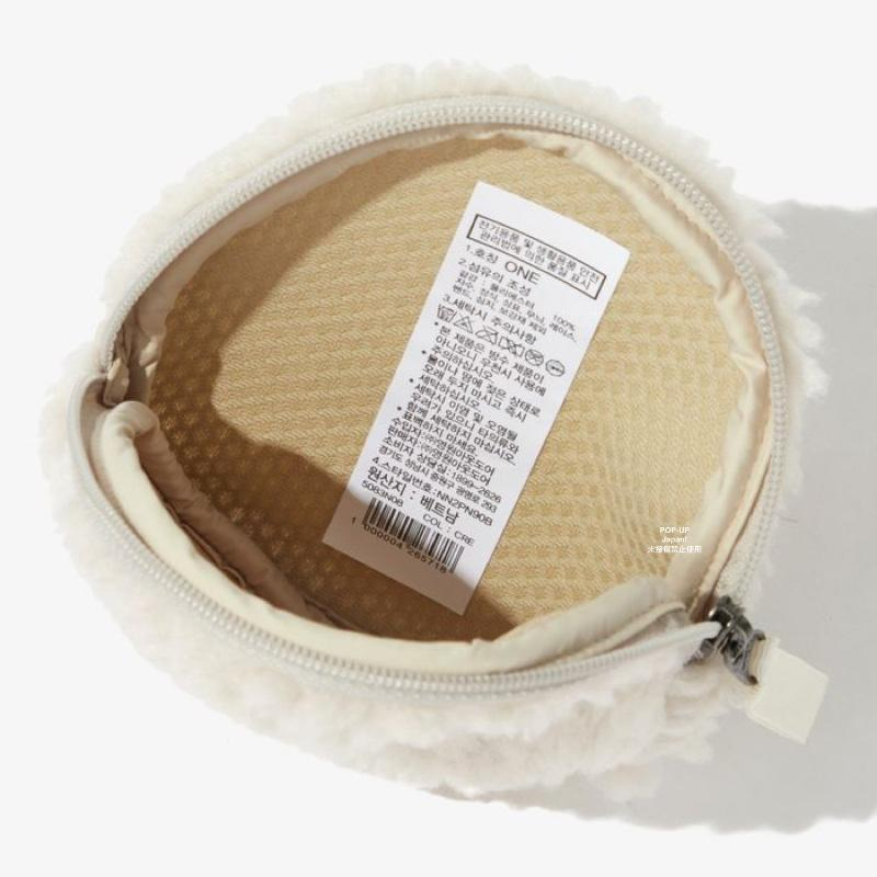 #現貨 韓國限定 THE NORTH FACE 北臉 羊羔毛 零錢包 奶茶