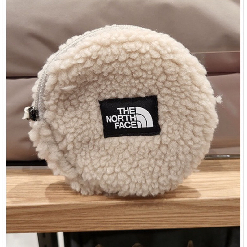 #現貨 韓國限定 THE NORTH FACE 北臉 羊羔毛 零錢包 奶茶