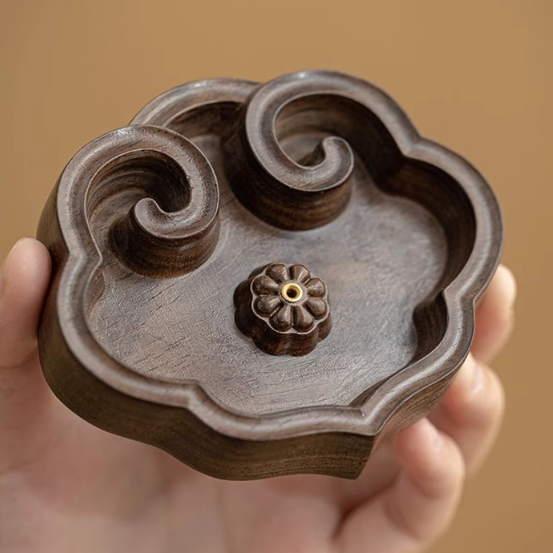 黑檀如意線香座