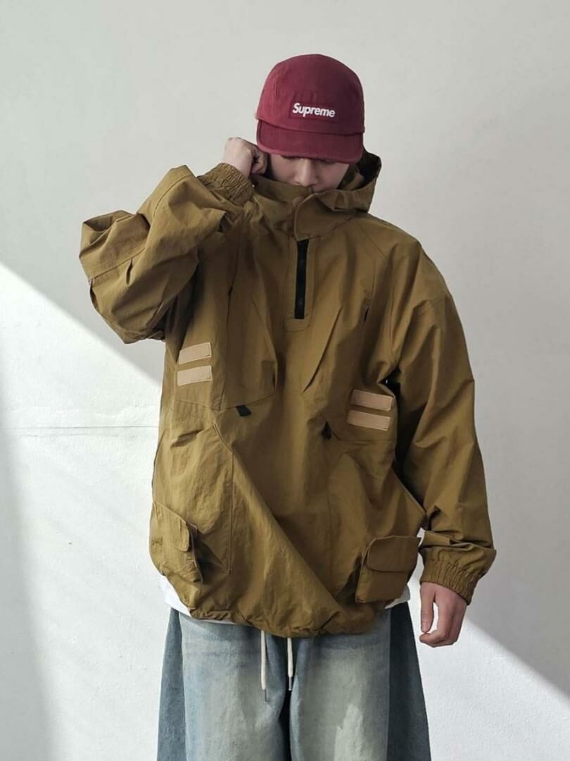 淨色半開胸連帽拉鍊外套 F&c-058JK