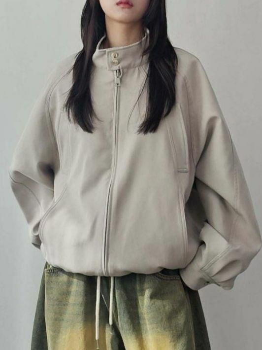 企領拼格仔拉鍊外套(雙面)F&c-060JK