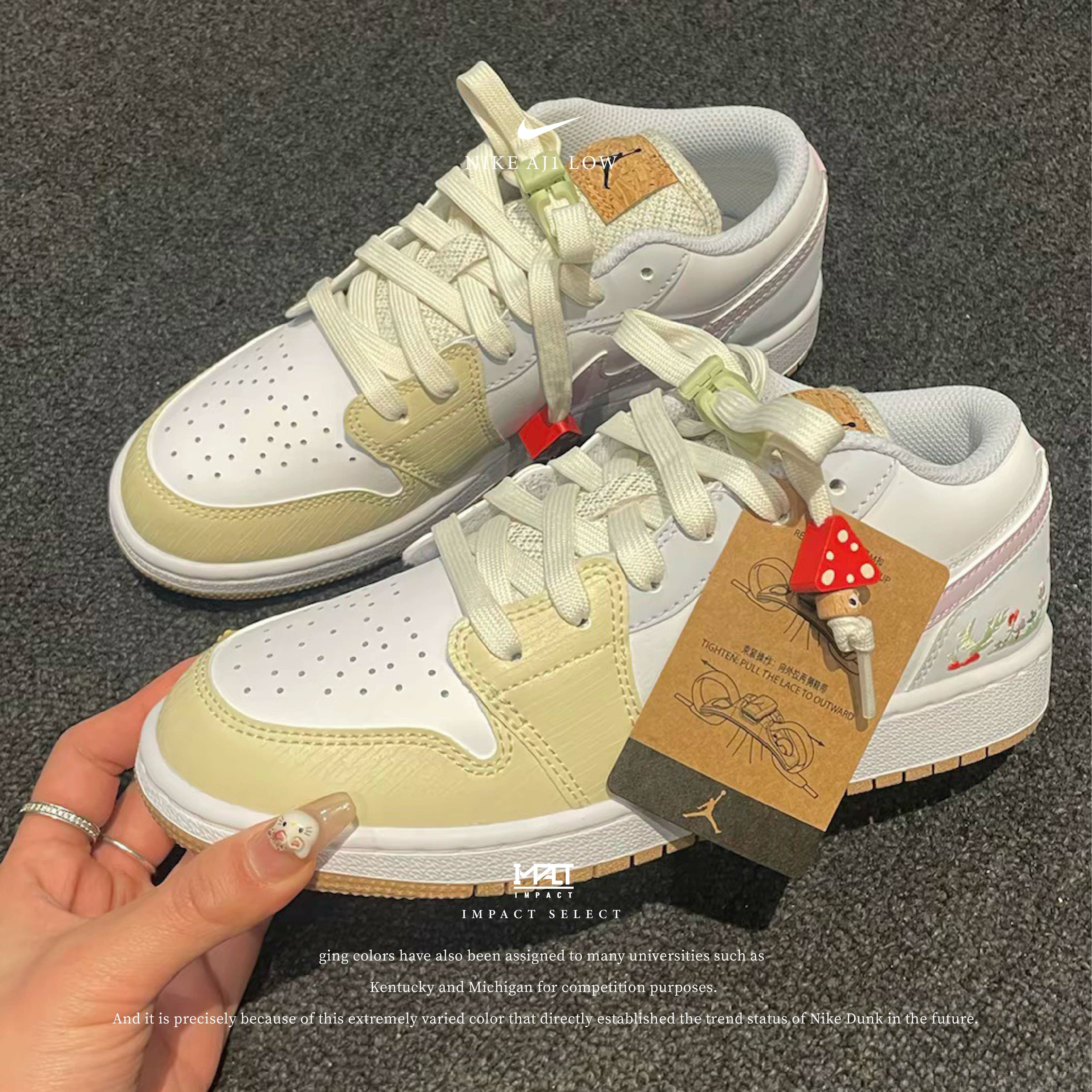 Nike Air Jordan 1 Low GS 蘑菇 菇菇王國 奶油黃 刺繡 大童款 IB8861-151