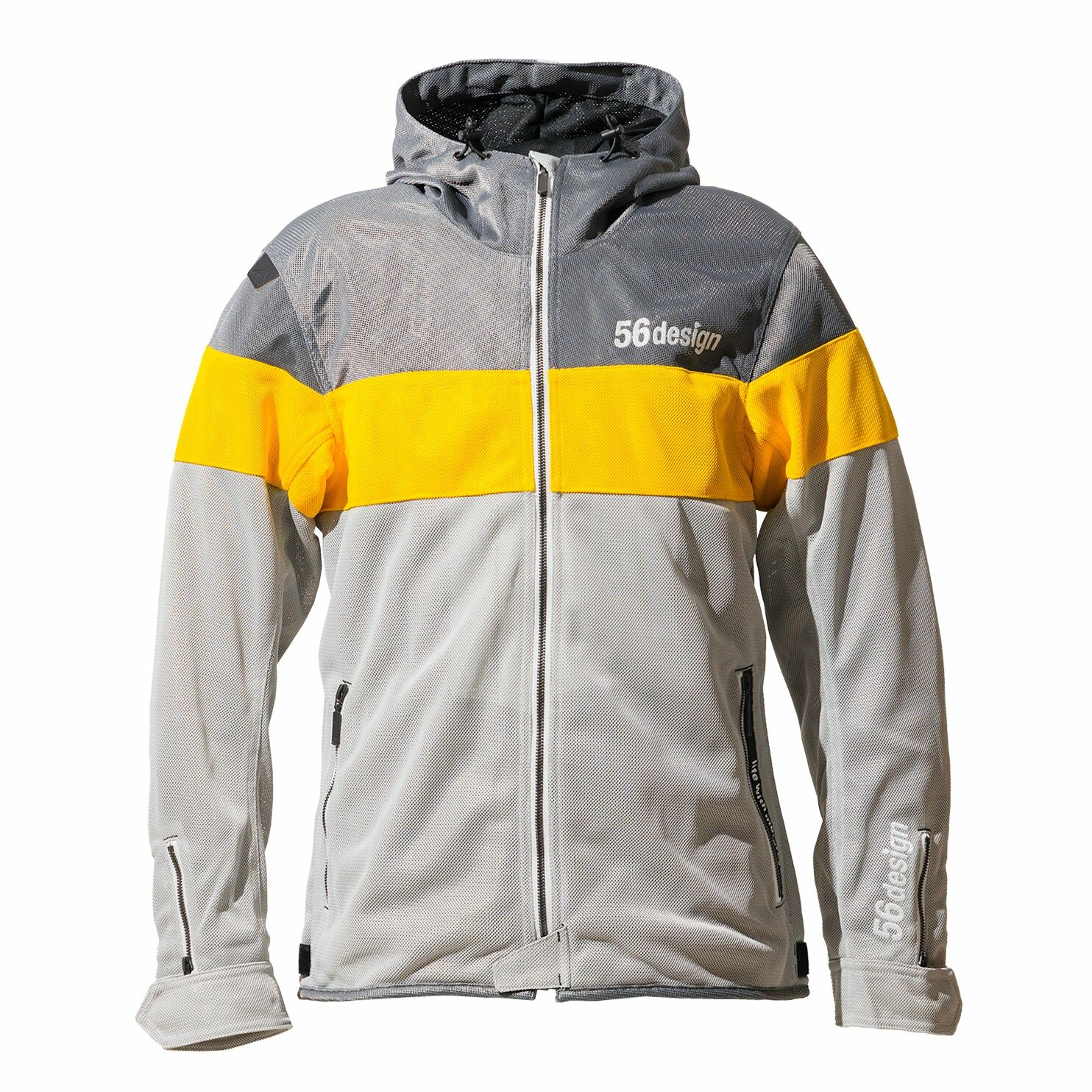 56DESIGN KUSHITANI Mesh Hoodie，騎士專屬透氣外套，亮眼撞色與大膽線條設計，展現聯名獨特風格