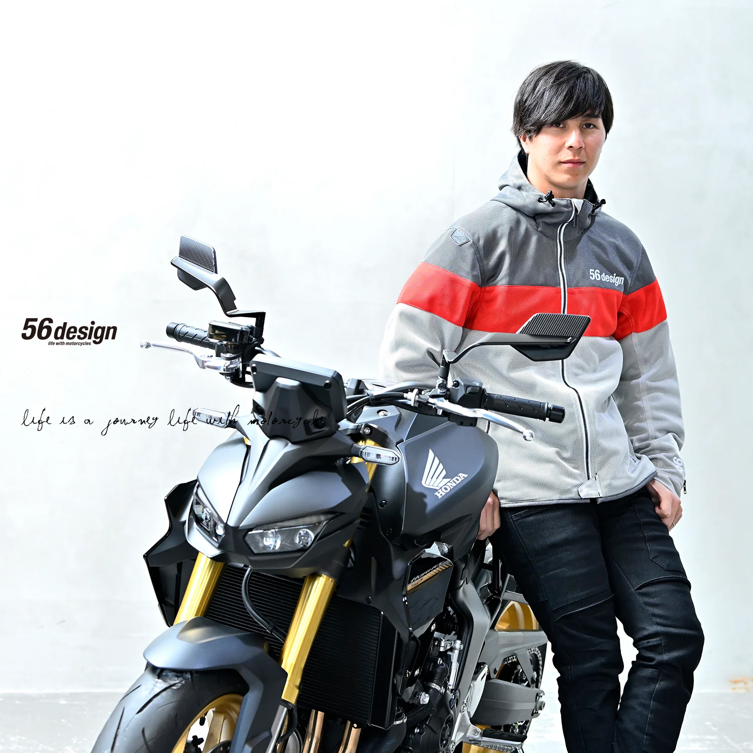 56DESIGN × KUSHITANI聯名Mesh Hoodie，高透氣網眼設計，鮮明撞色搭配，夏季騎行涼爽又吸睛