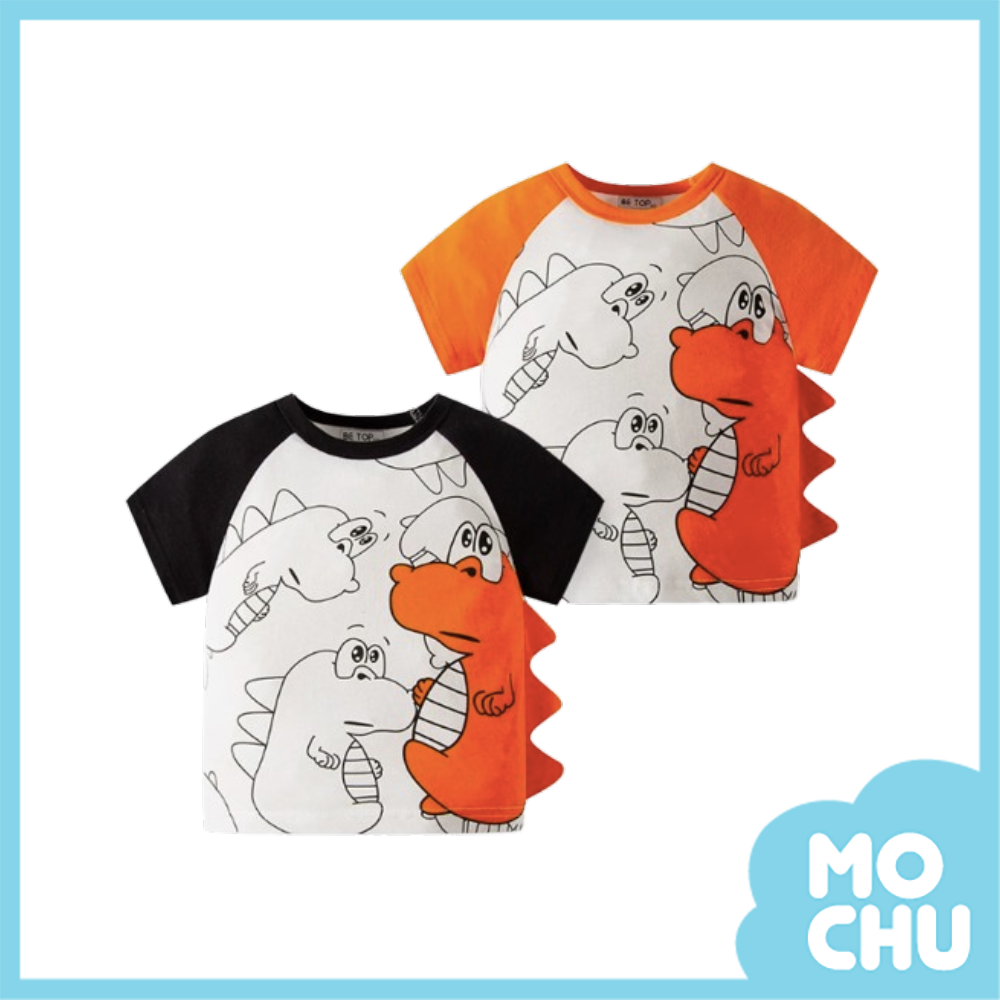 線條塗鴉鱷魚短袖上衣(二色)