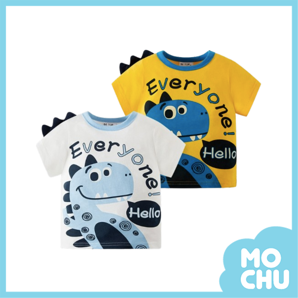 hello尖角恐龍短袖上衣(二色)