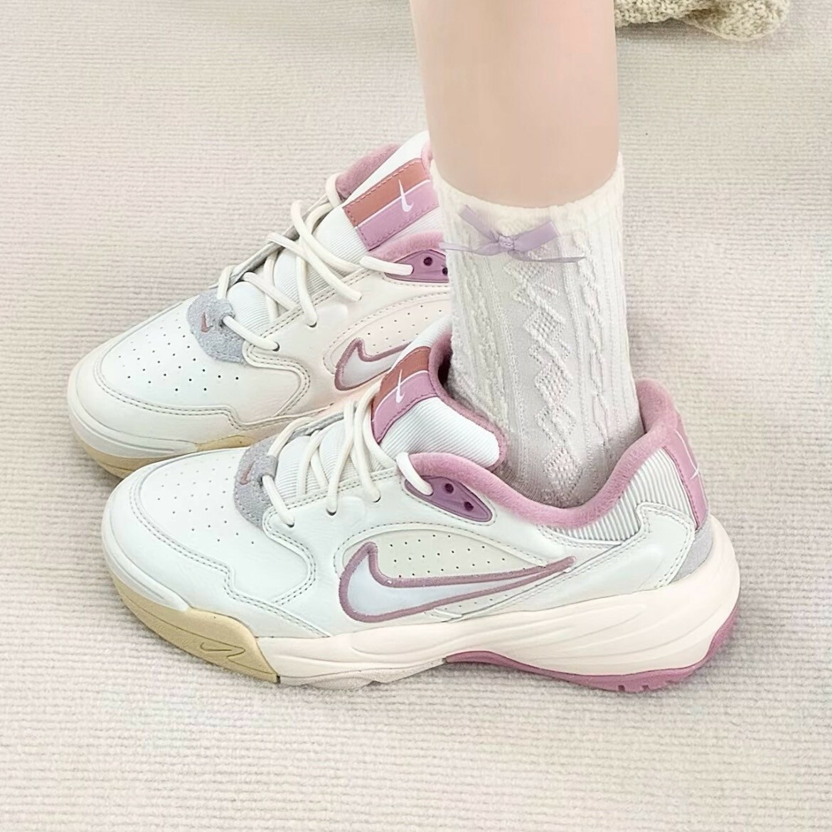 Nike A.C.E. "Pale Ivory Elemental Pink" 米白 粉紅 刺繡 麂皮 復古 老爹鞋 休閒鞋