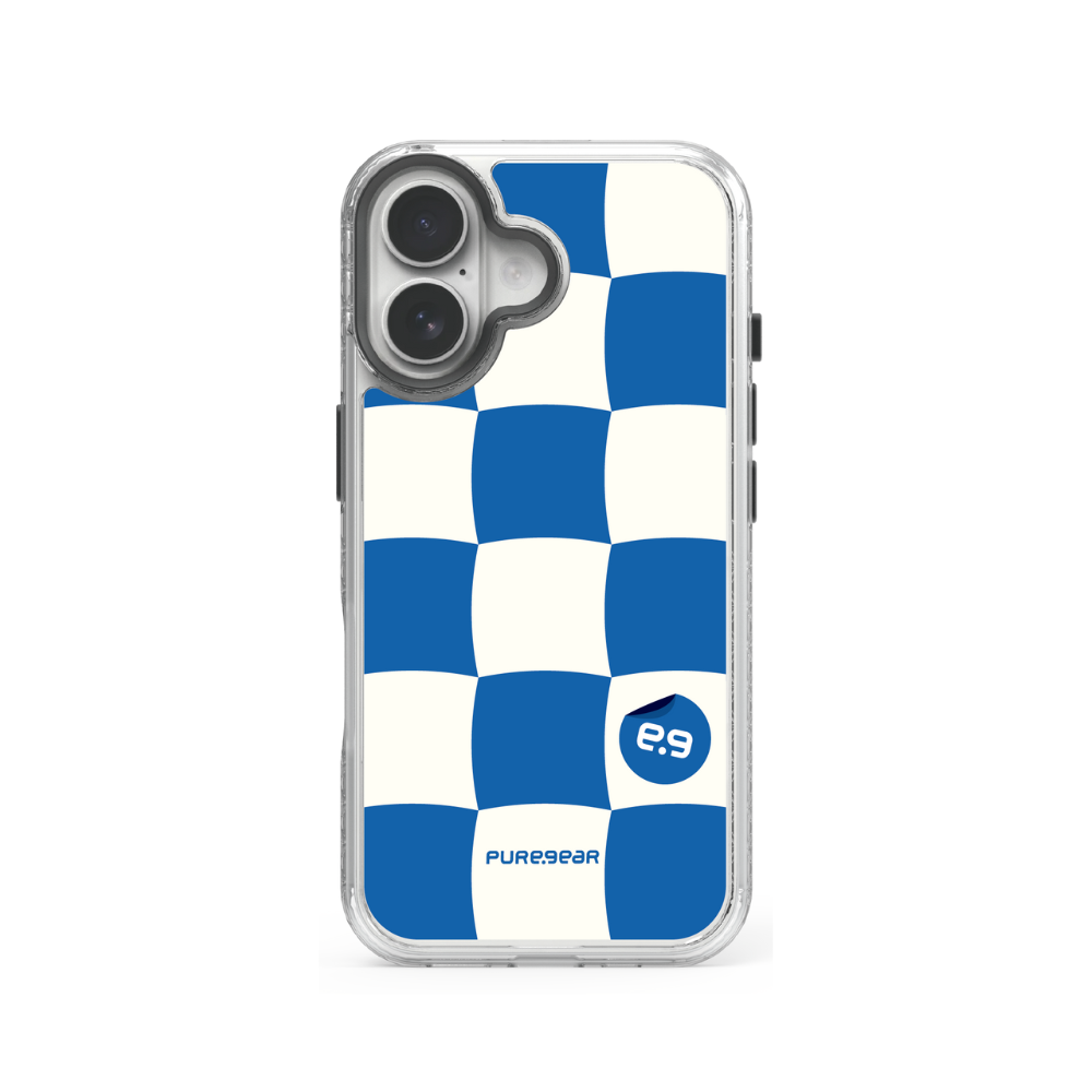 iPhone 冰鑽減壓防摔保護殼 / 克萊棋盤(格格Blue)