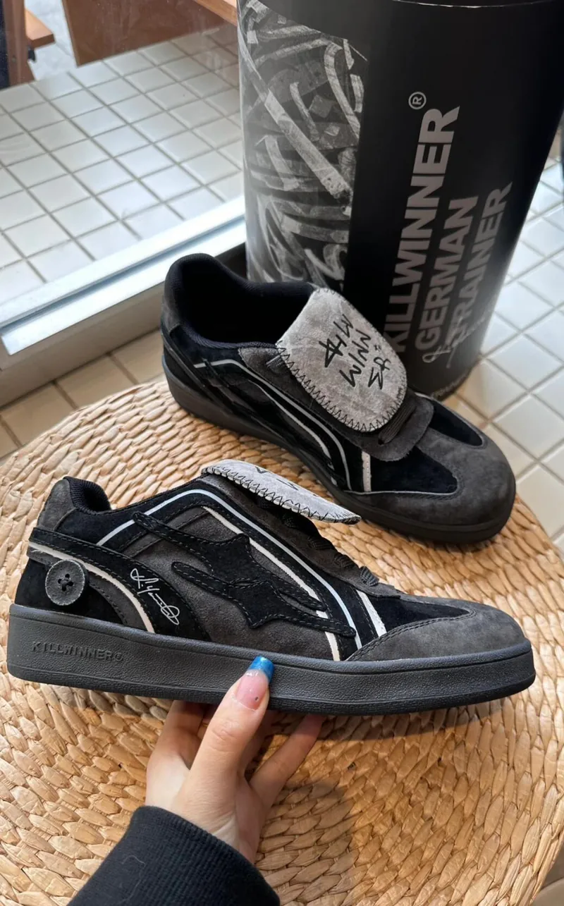 KILLWINNER 德訓鞋 蕾絲灰 麂皮黑森林