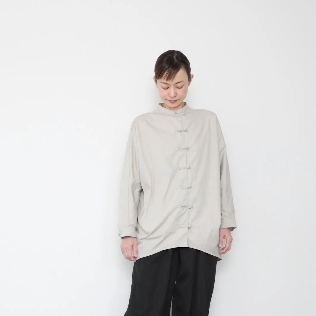 OMAKE.jp 落肩盤釦襯衫KnotButtonShirt 灰白
