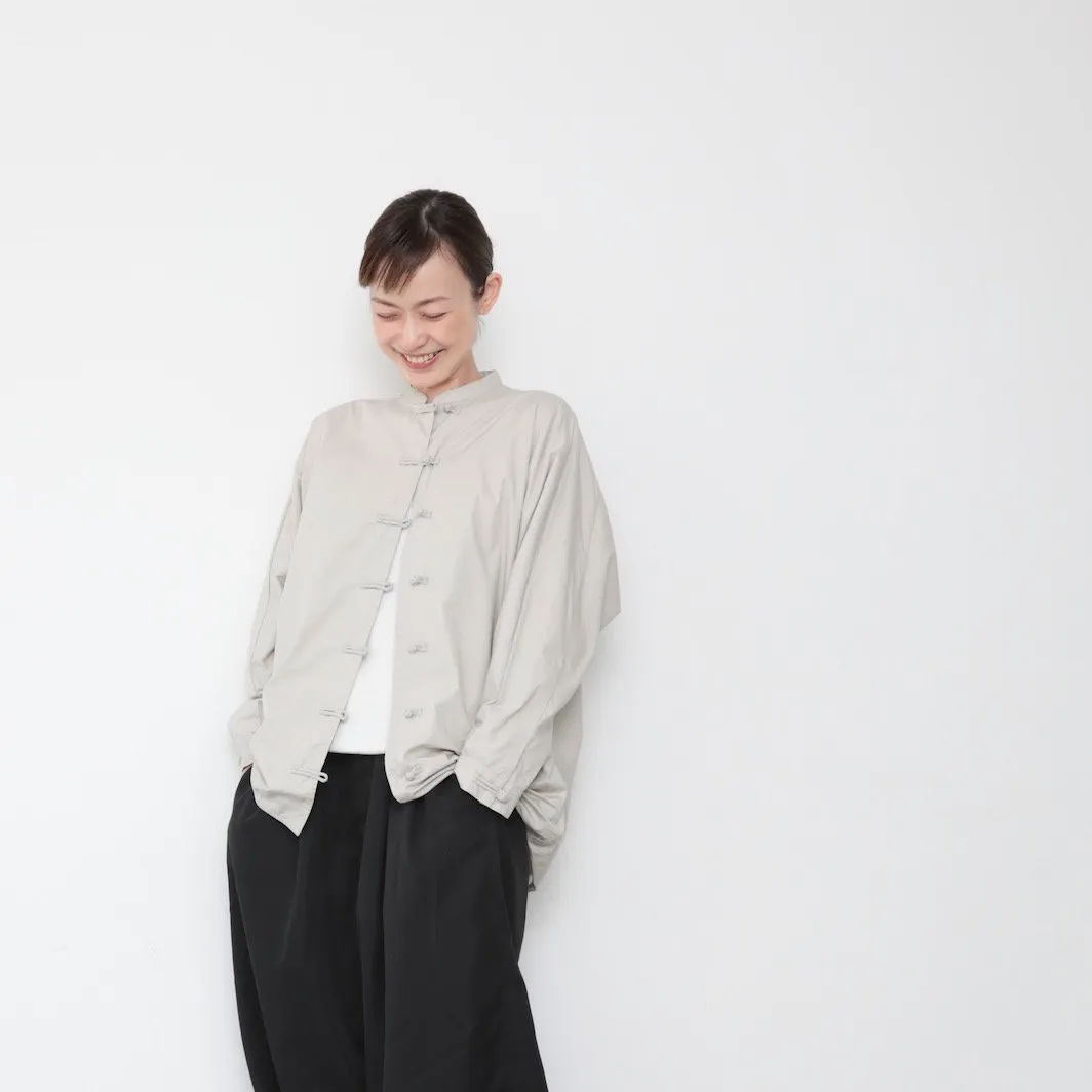 OMAKE.jp 落肩盤釦襯衫KnotButtonShirt 灰白