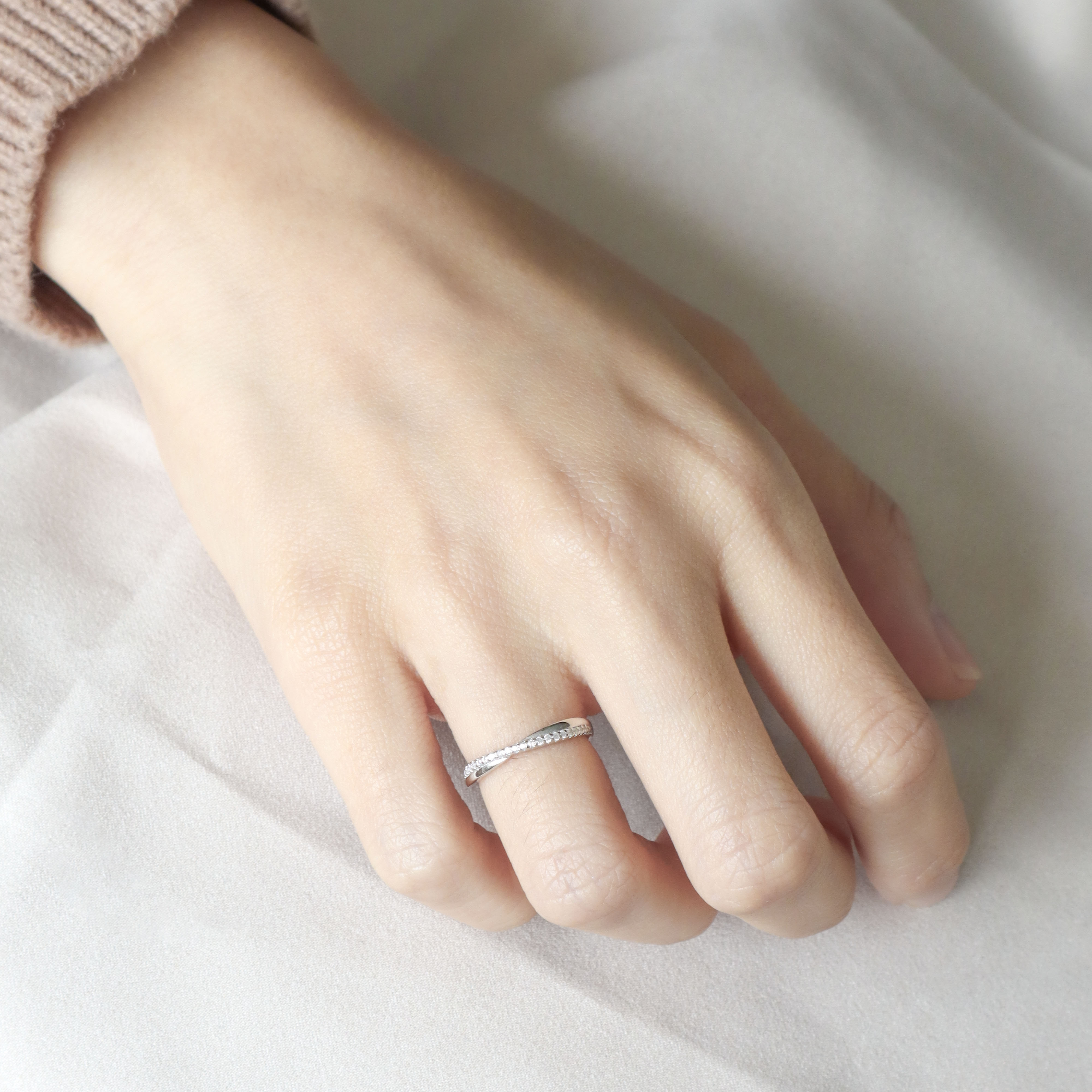 Silver/恆約排鑽戒指