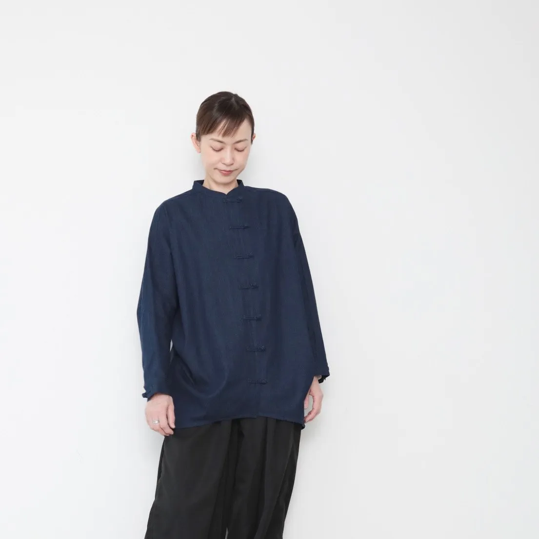OMAKE.jp 落肩盤釦襯衫KnotButtonShirt 單寧
