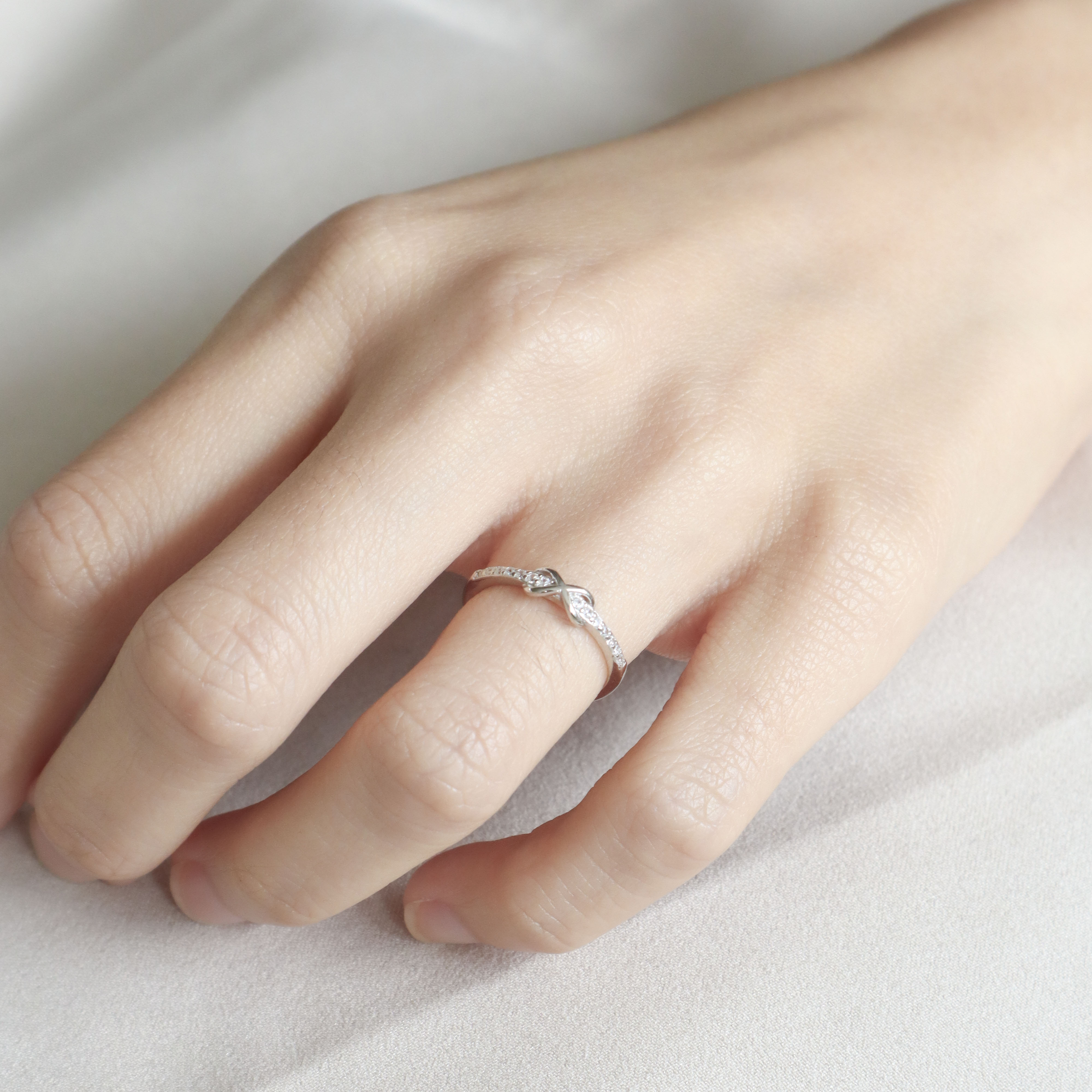 Silver/無限誓約排鑽戒指